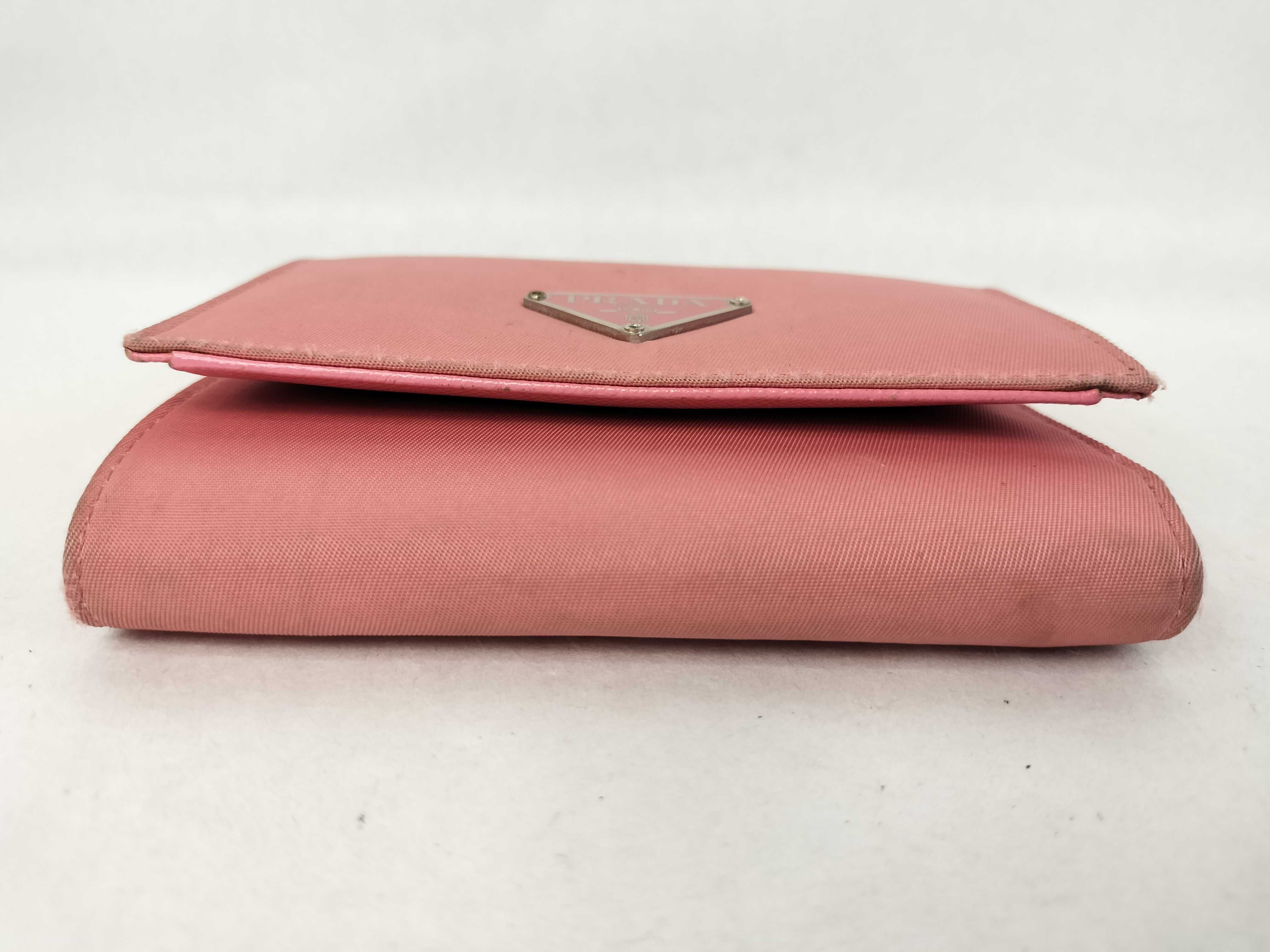 Nylon Folding Wallet, Pink — view 4