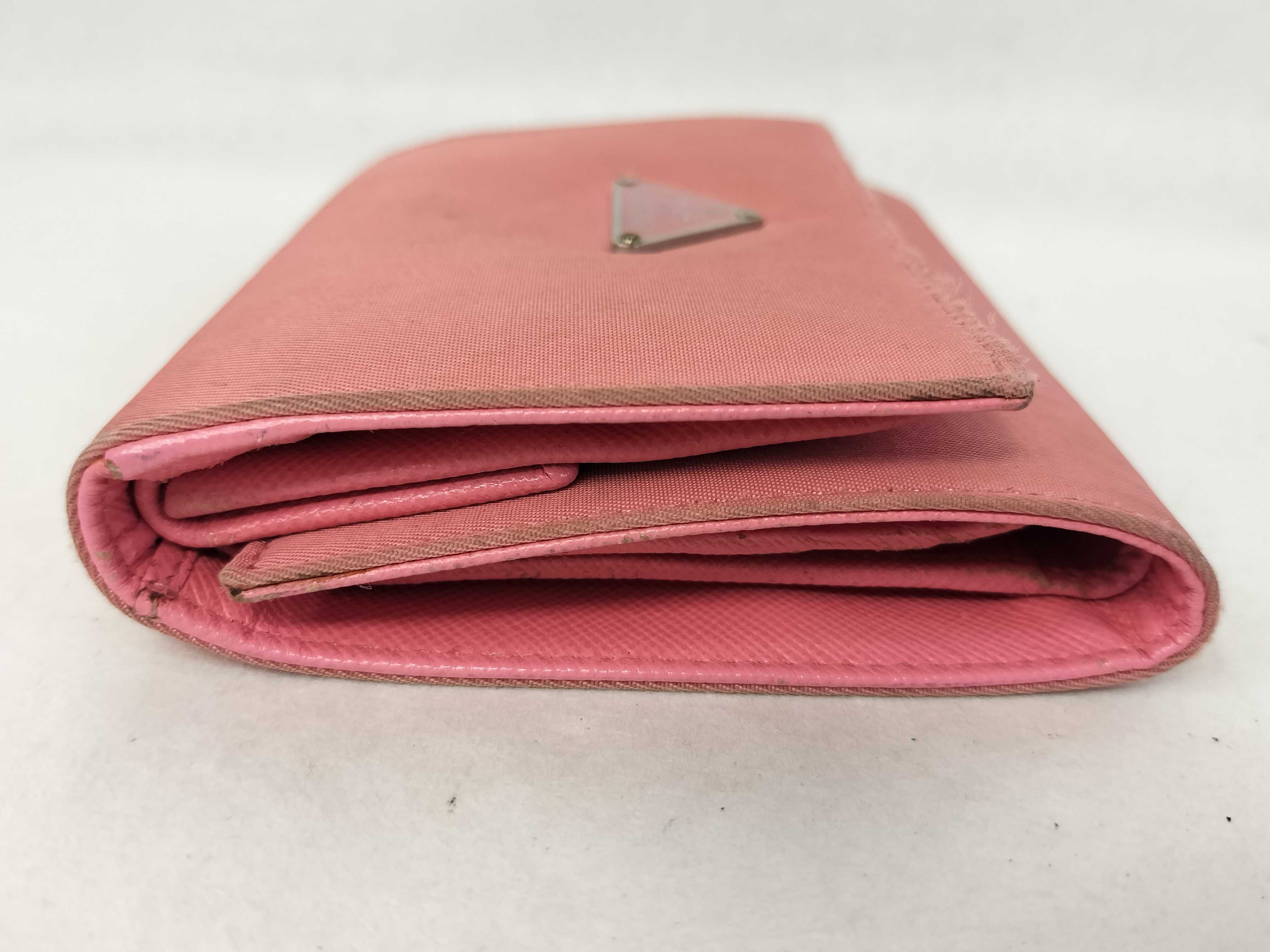 Nylon Folding Wallet, Pink — view 7