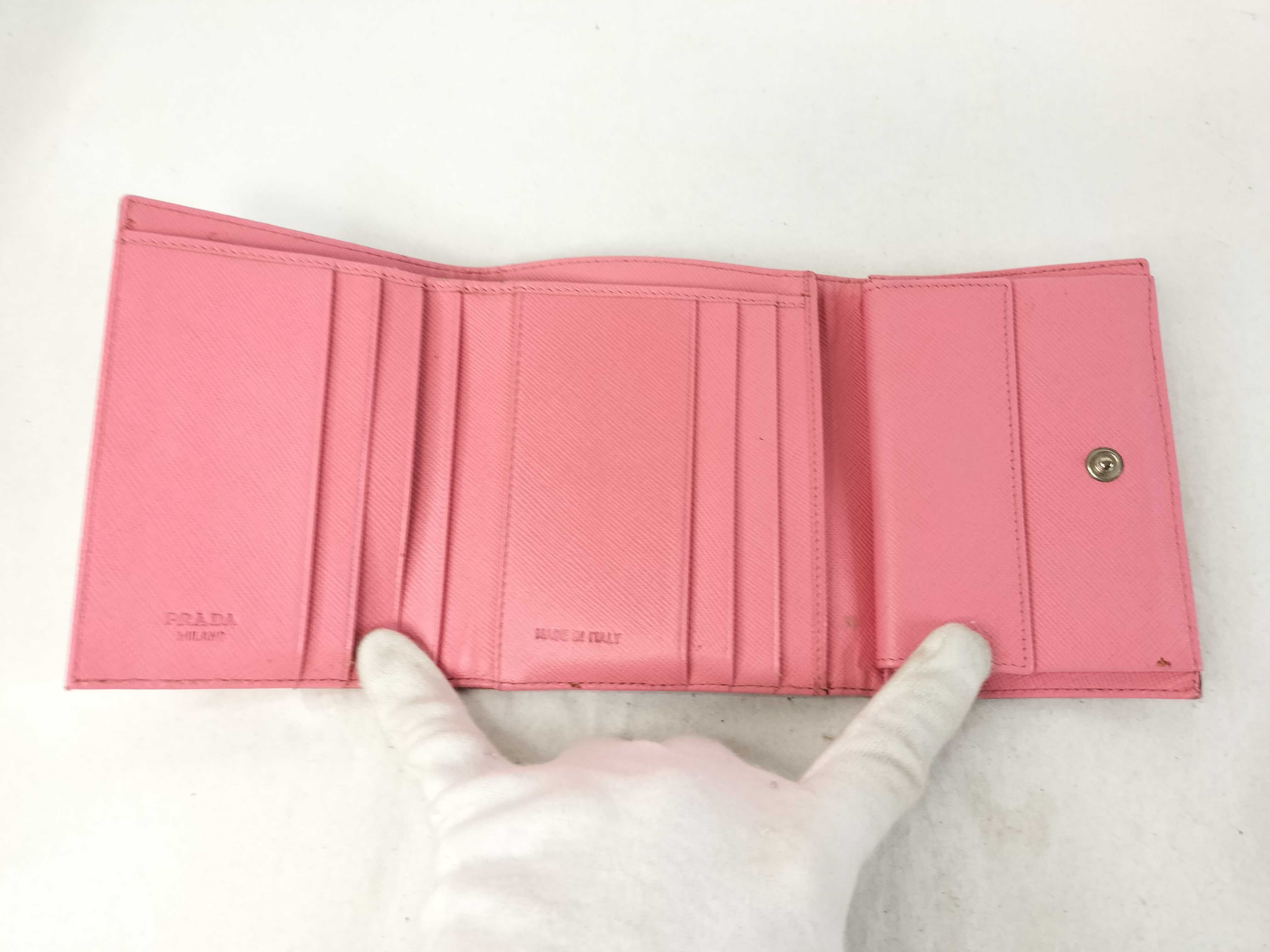 Nylon Folding Wallet, Pink — view 10