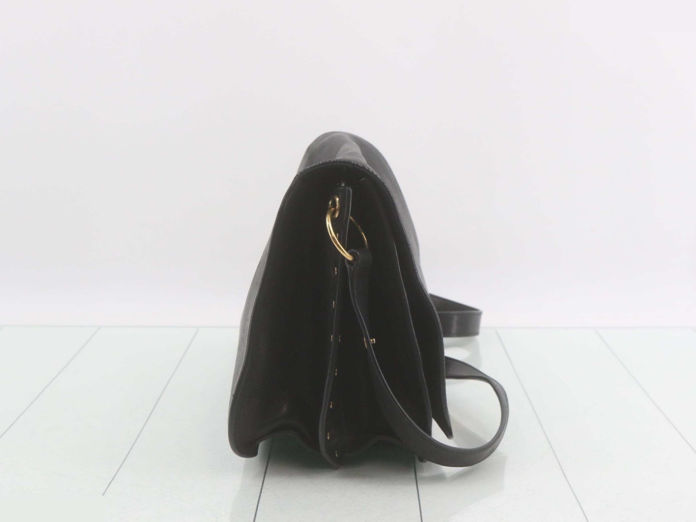 Calfskin Shoulder Bag, Black — view 4