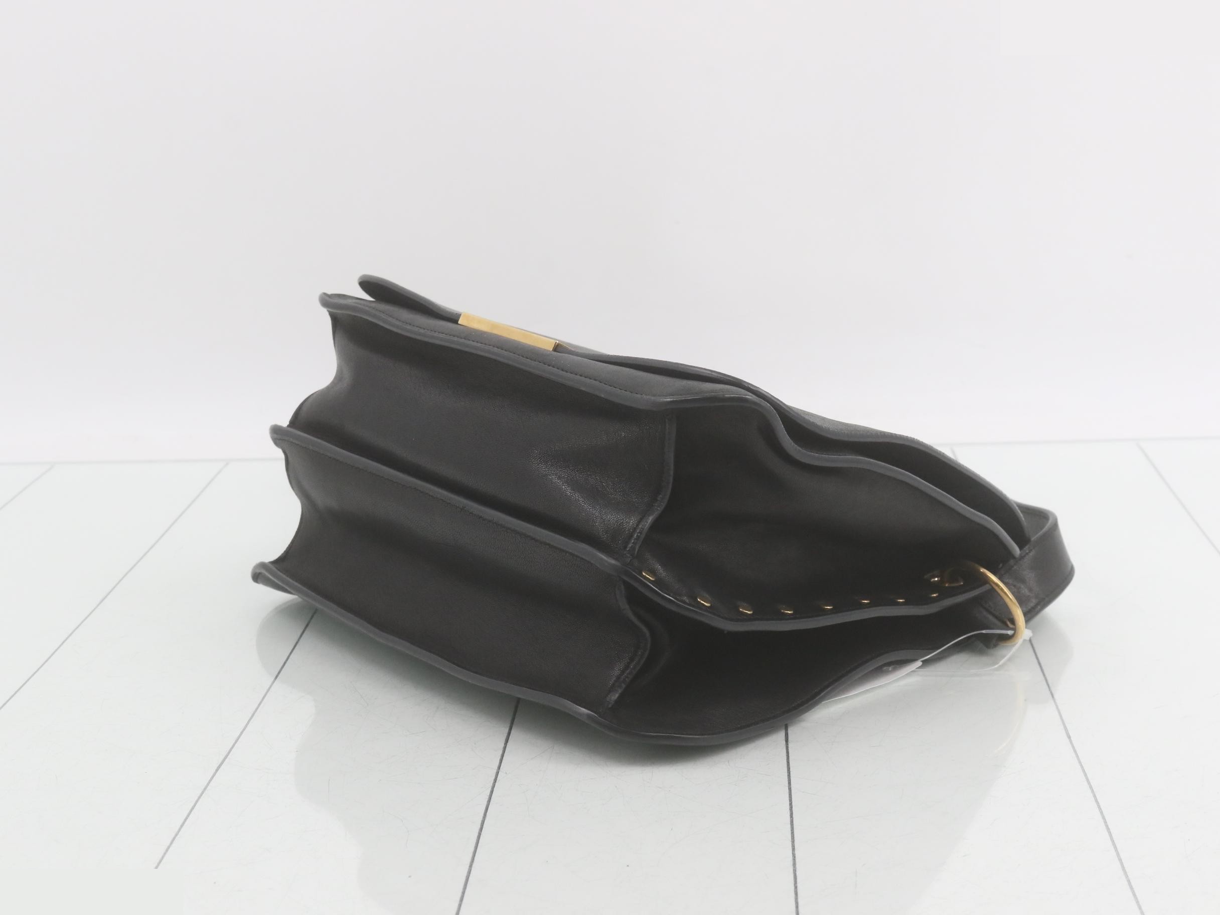 Calfskin Shoulder Bag, Black — view 6