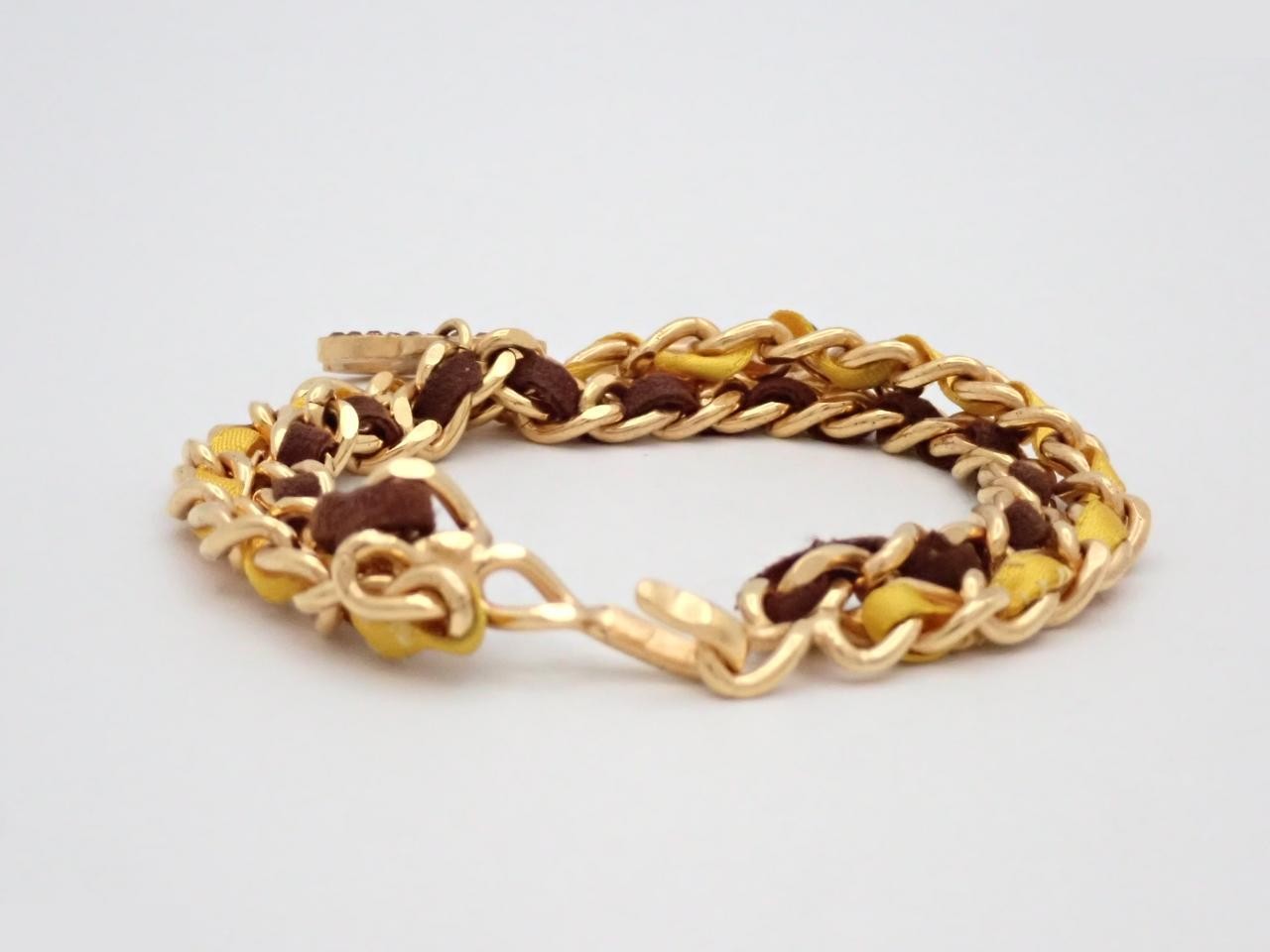 Coco Bambi Charm Bracelet, Brown/Yellow, Wrist Circumference Approx. 18cm — view 2