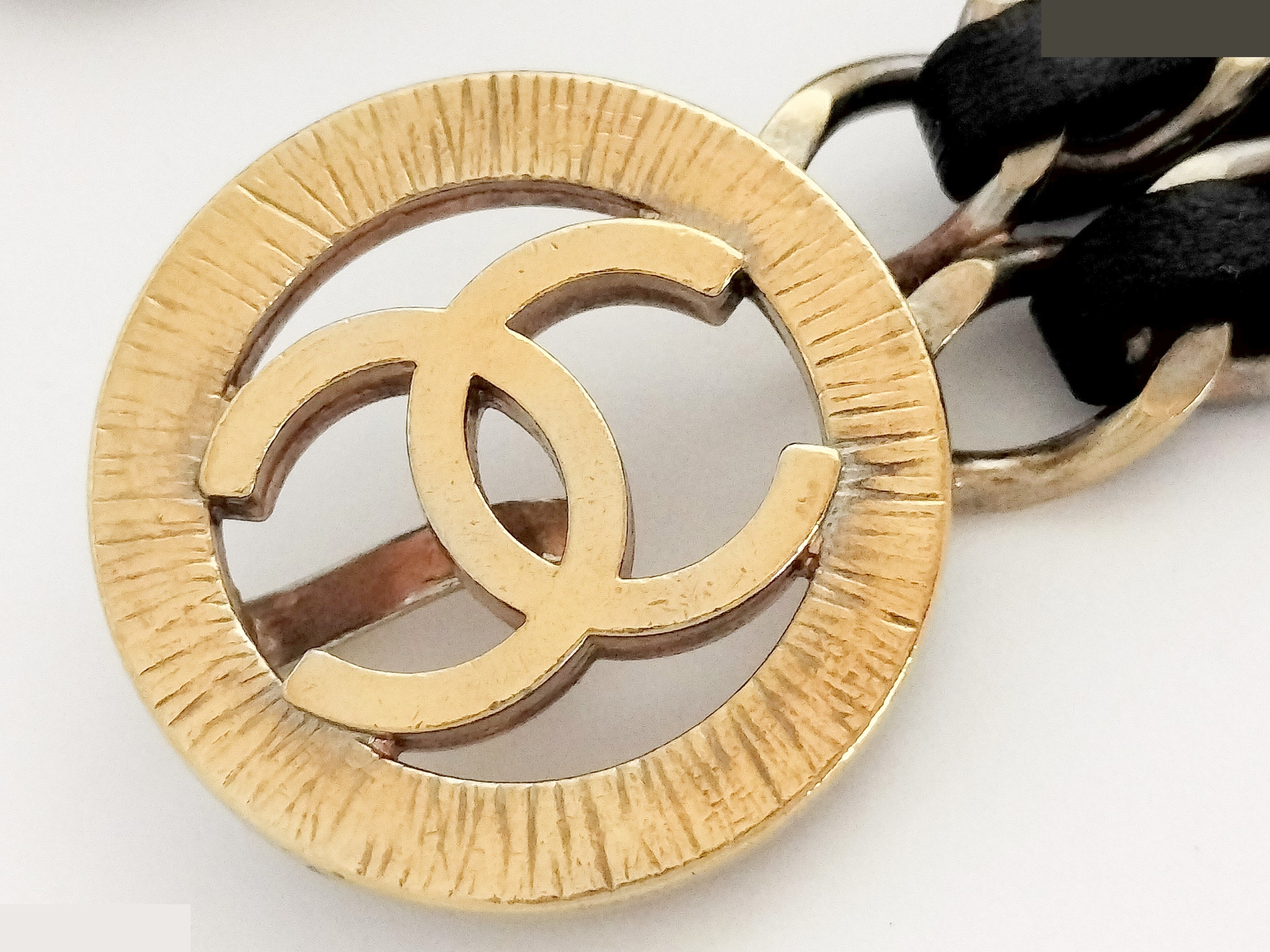 Coco Leather Gold Chain Belt, Total Length Approx. 70cm — view 3