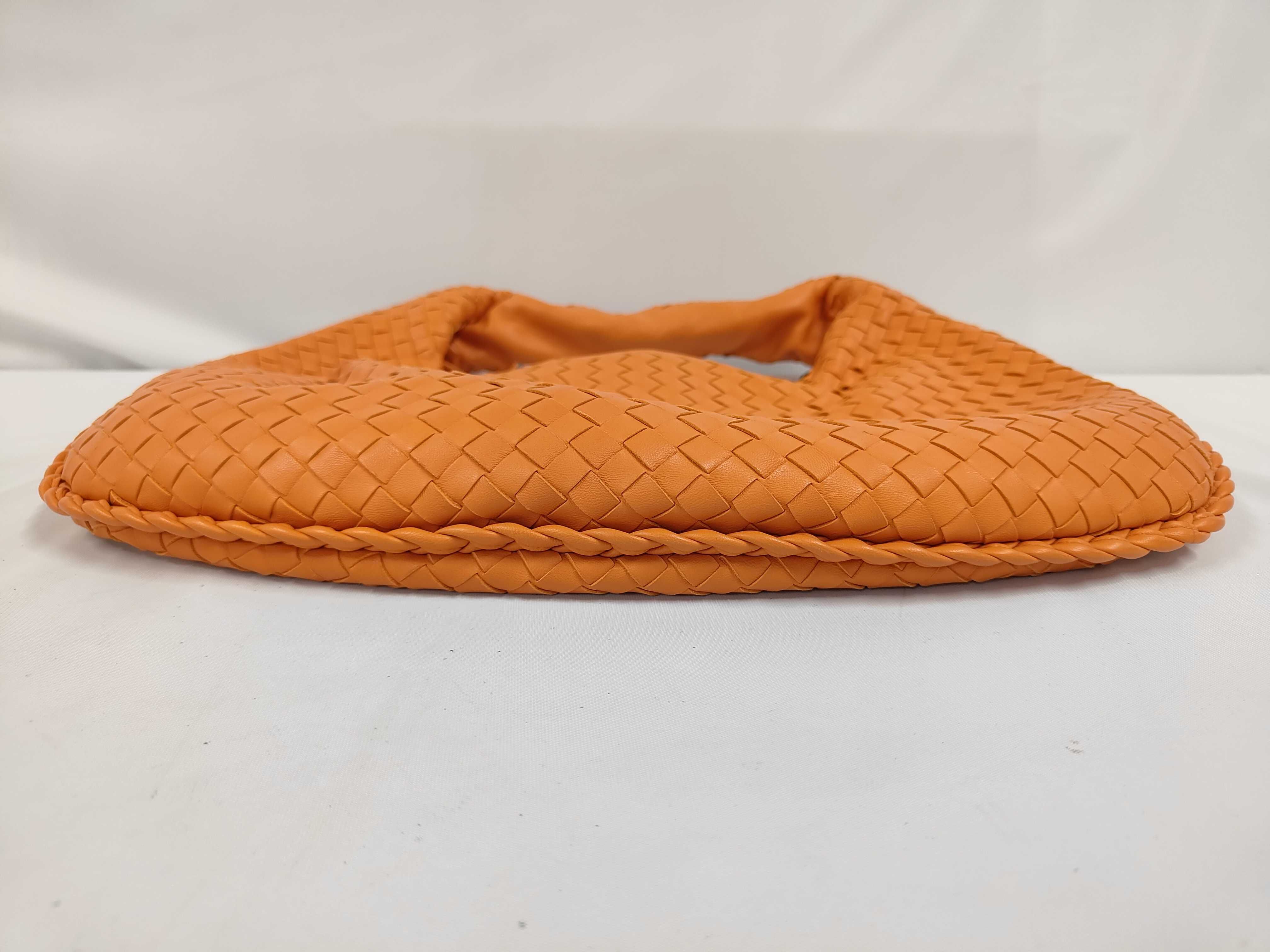 Intrecciato Hobo Orange One-Shoulder Bag with Mirror — view 3