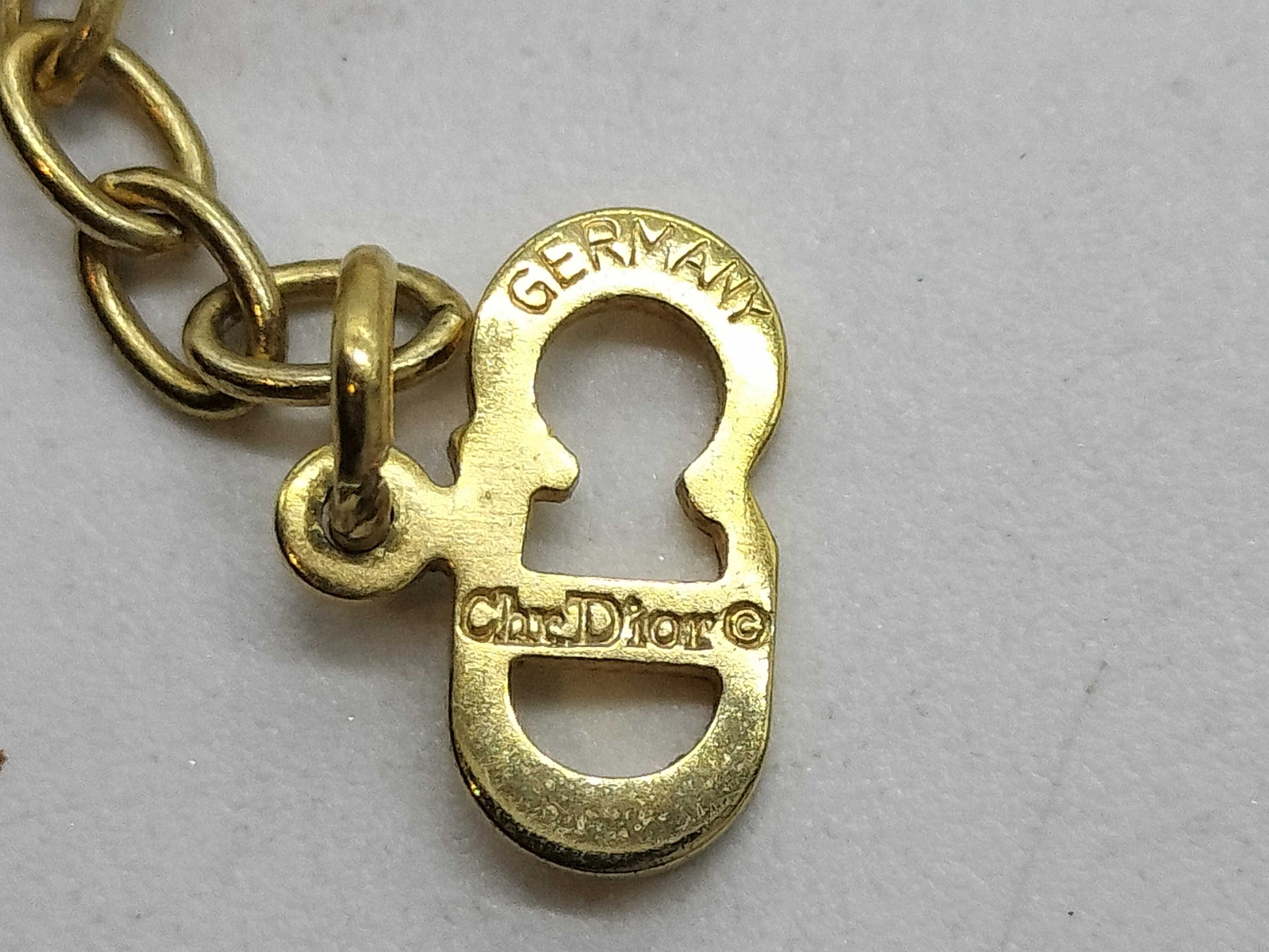CD Logo Necklace with Rhinestones — view 6