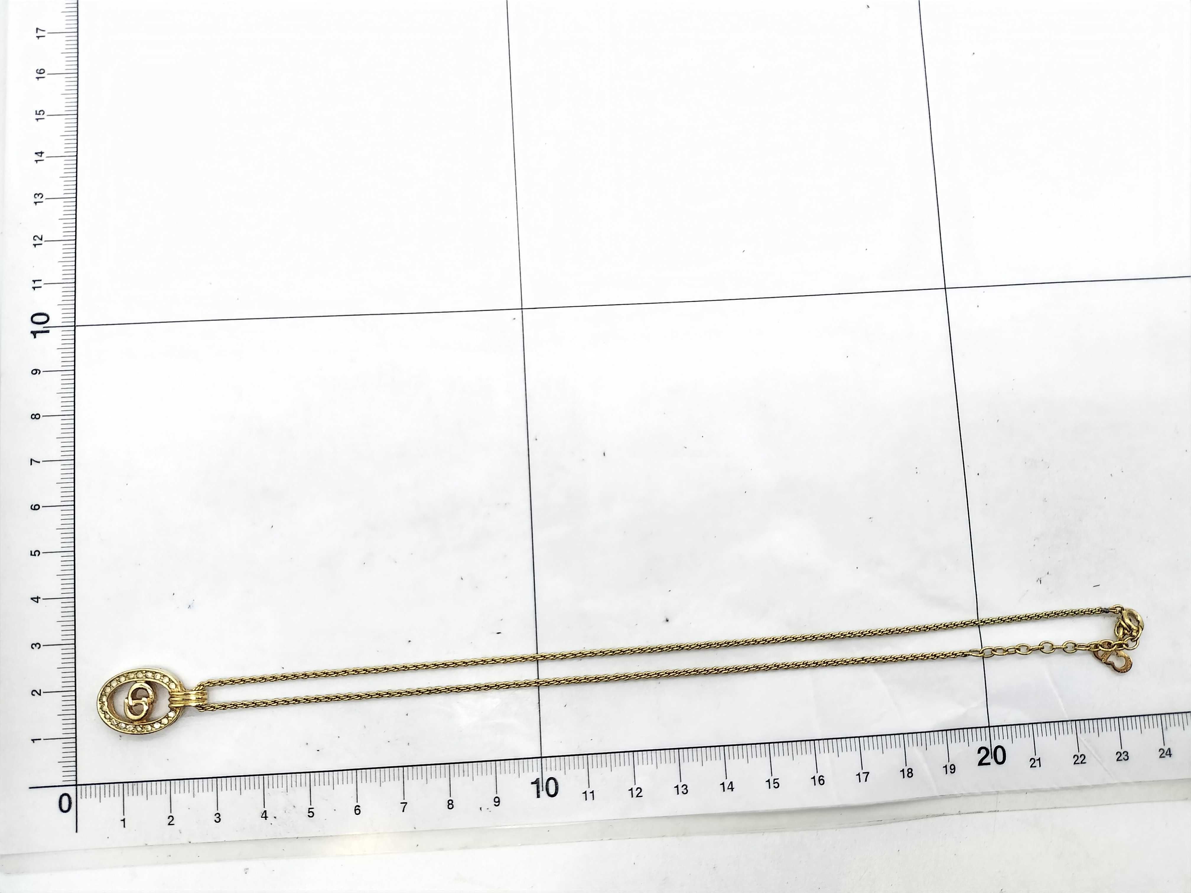 CD Logo Necklace with Rhinestones — view 7