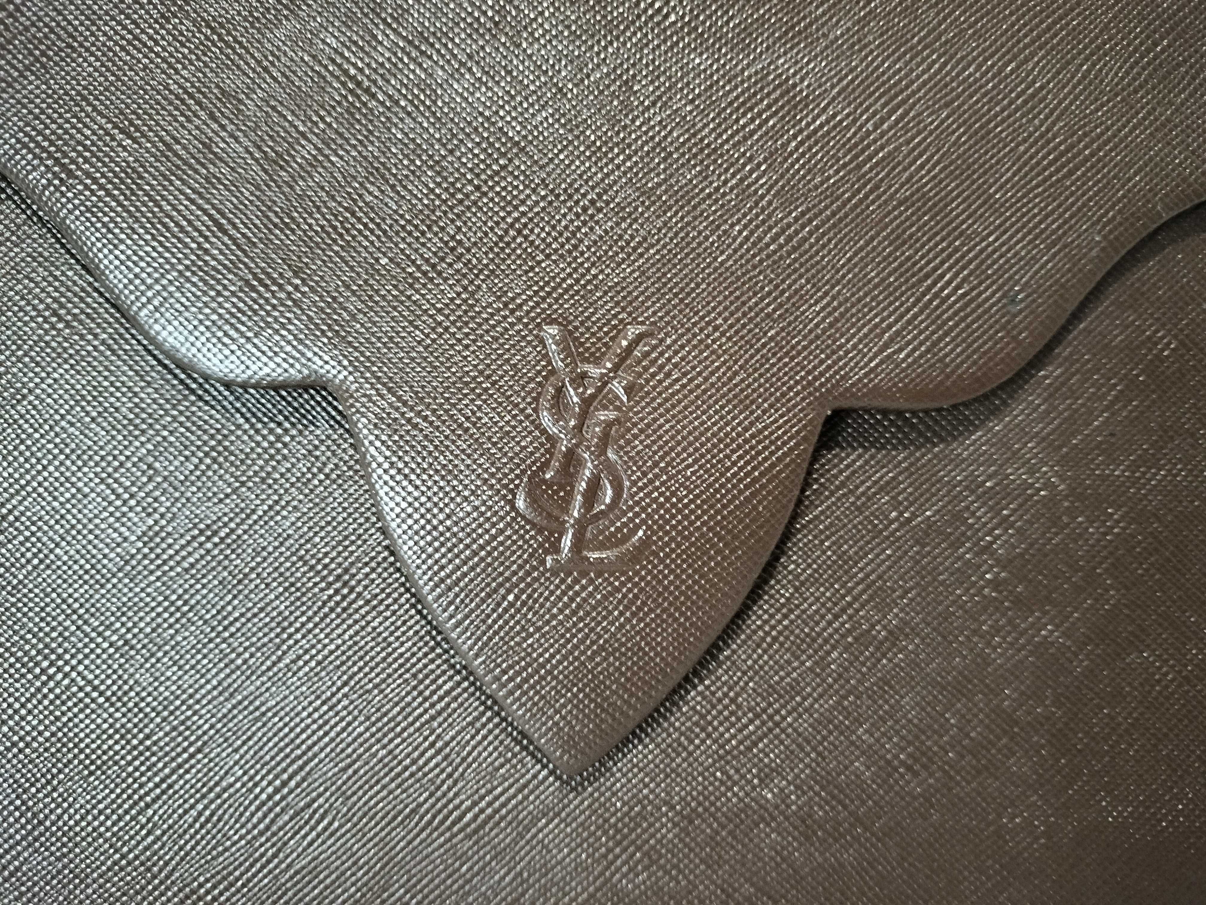 Leather YSL Logo Clutch Bag (Second Bag) — view 2
