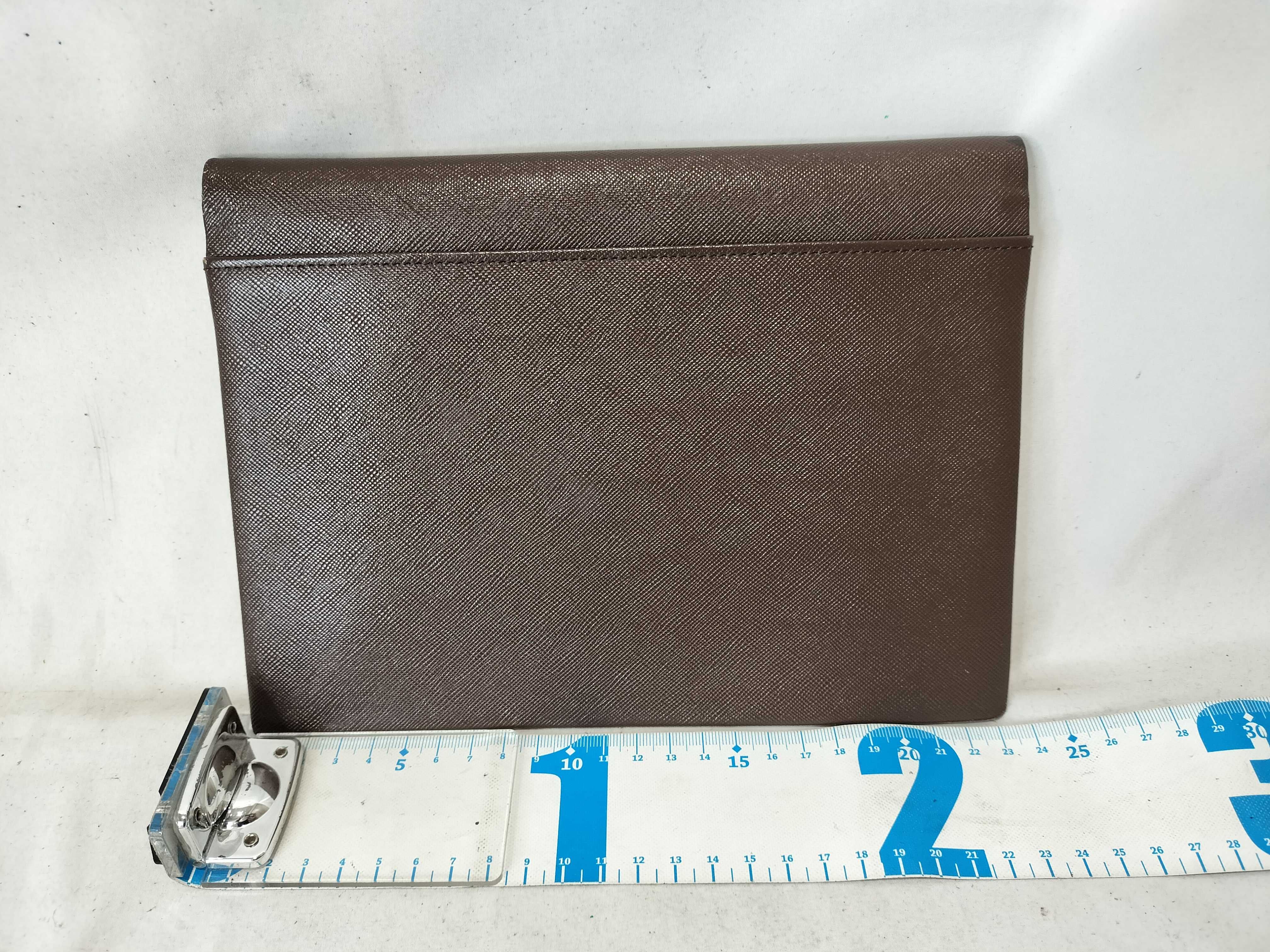 Leather YSL Logo Clutch Bag (Second Bag) — view 3