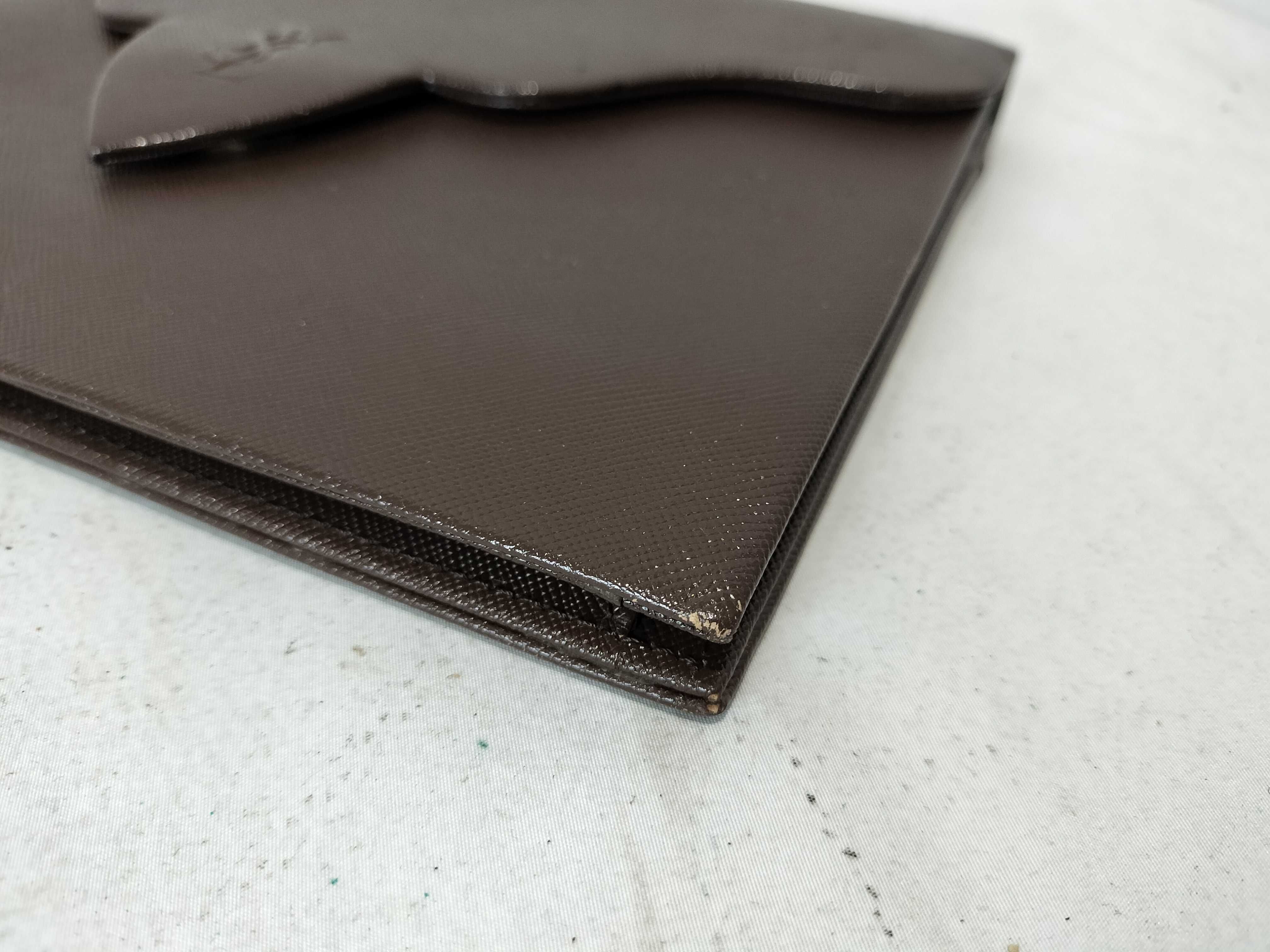Leather YSL Logo Clutch Bag (Second Bag) — view 4