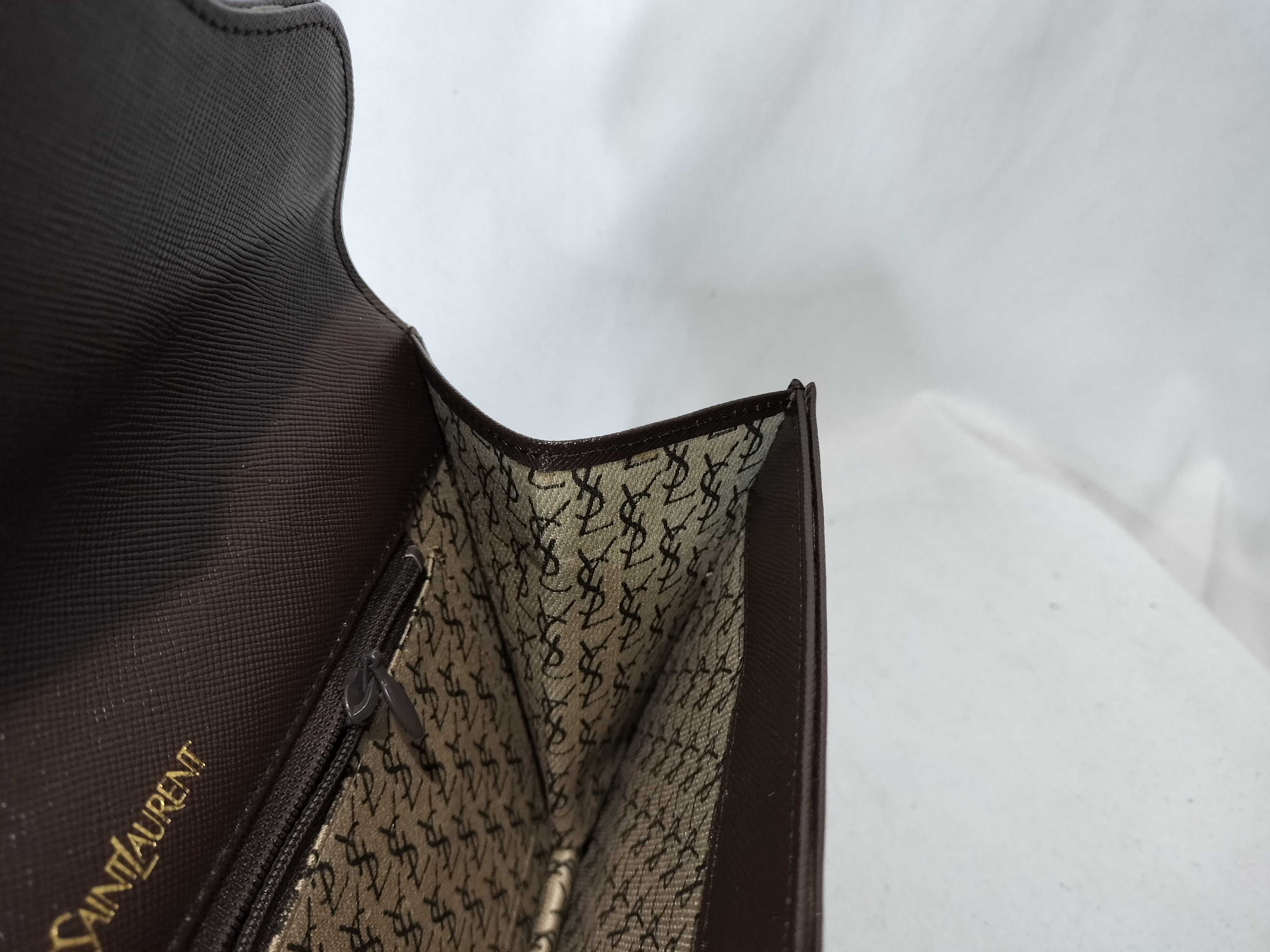Leather YSL Logo Clutch Bag (Second Bag) — view 10