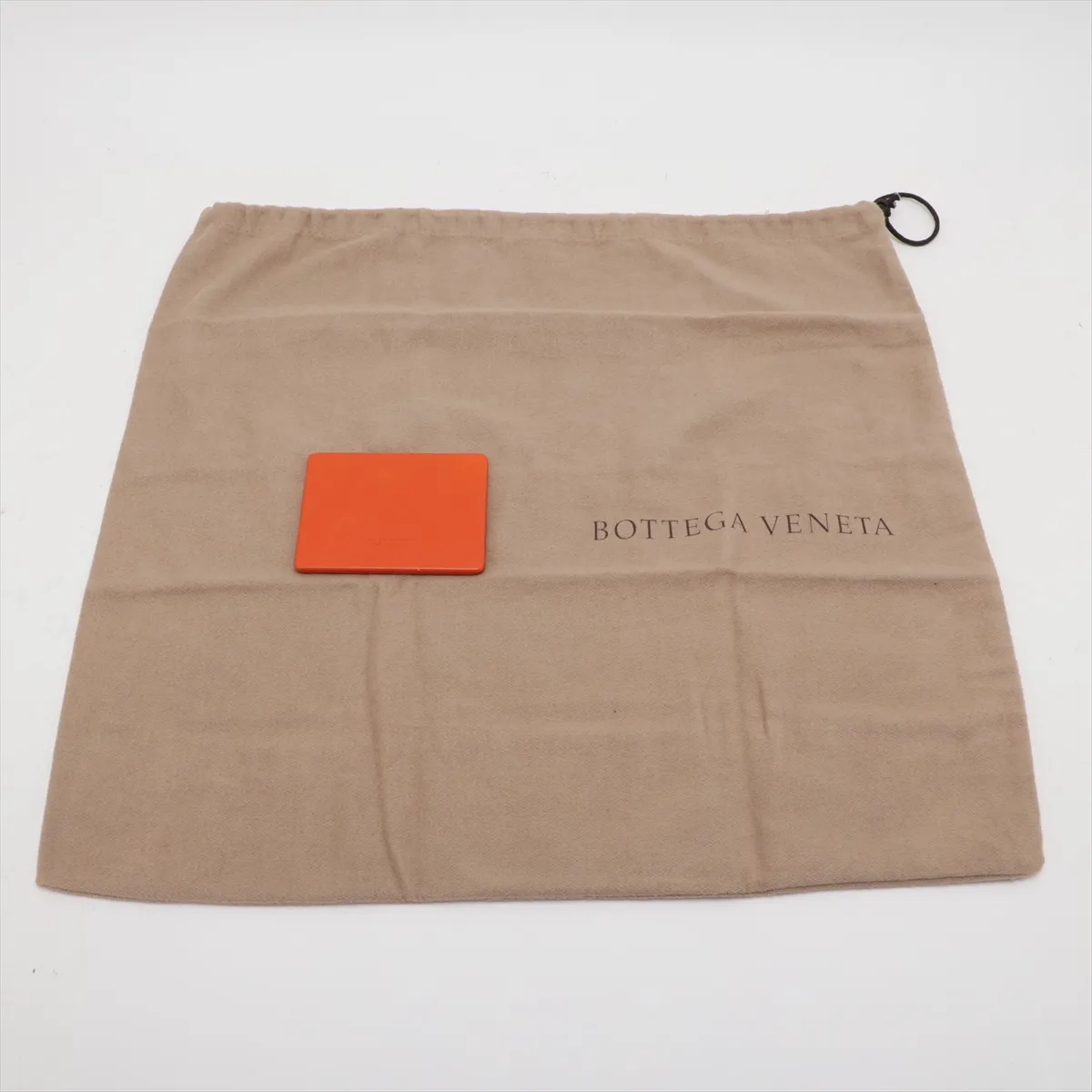 Intrecciato Hobo Leather Shoulder Bag, Orange, with Mirror — view 10