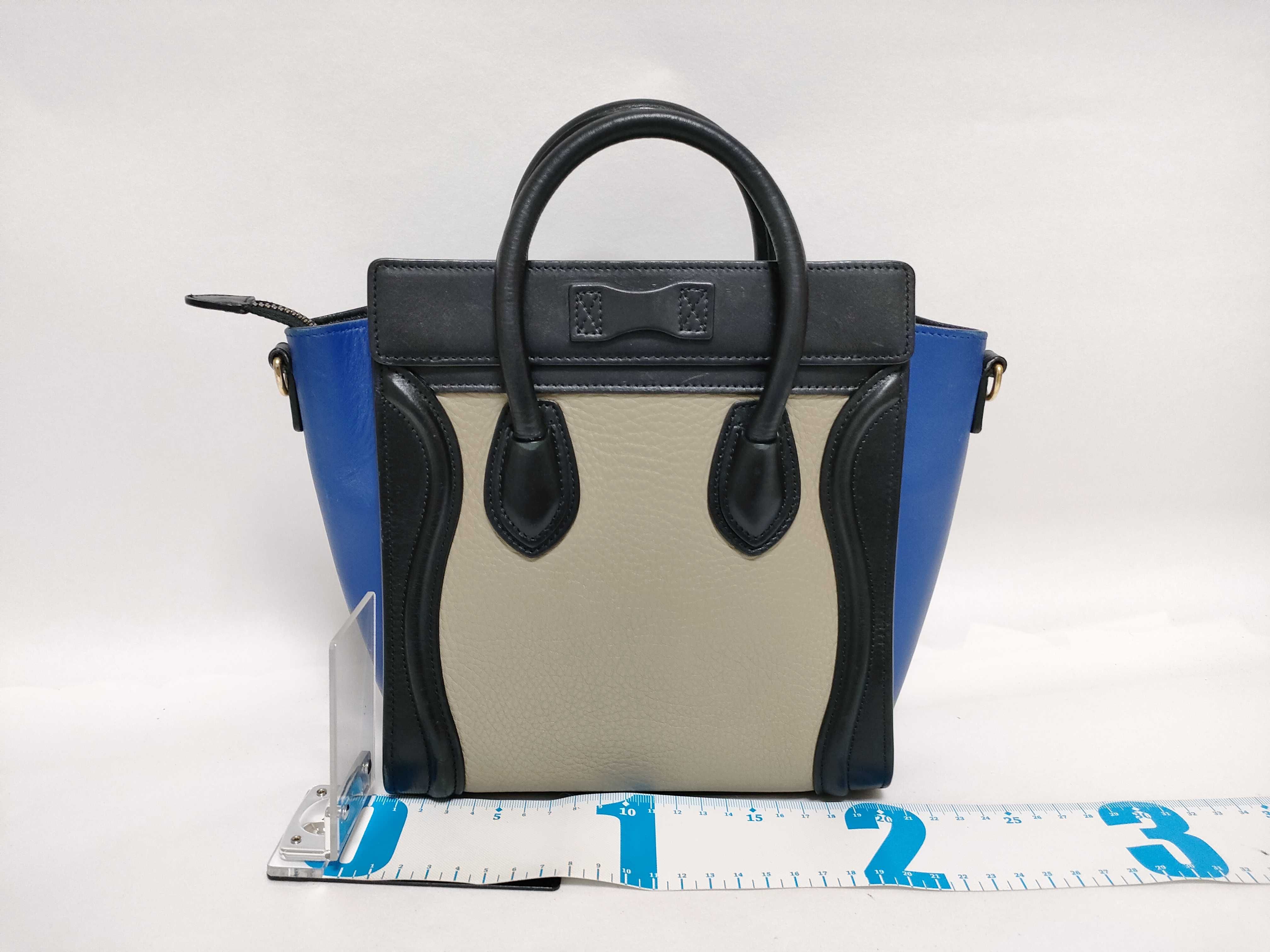 Luggage Nano Shopper Brand Off Blue/Gray Handbag — view 2