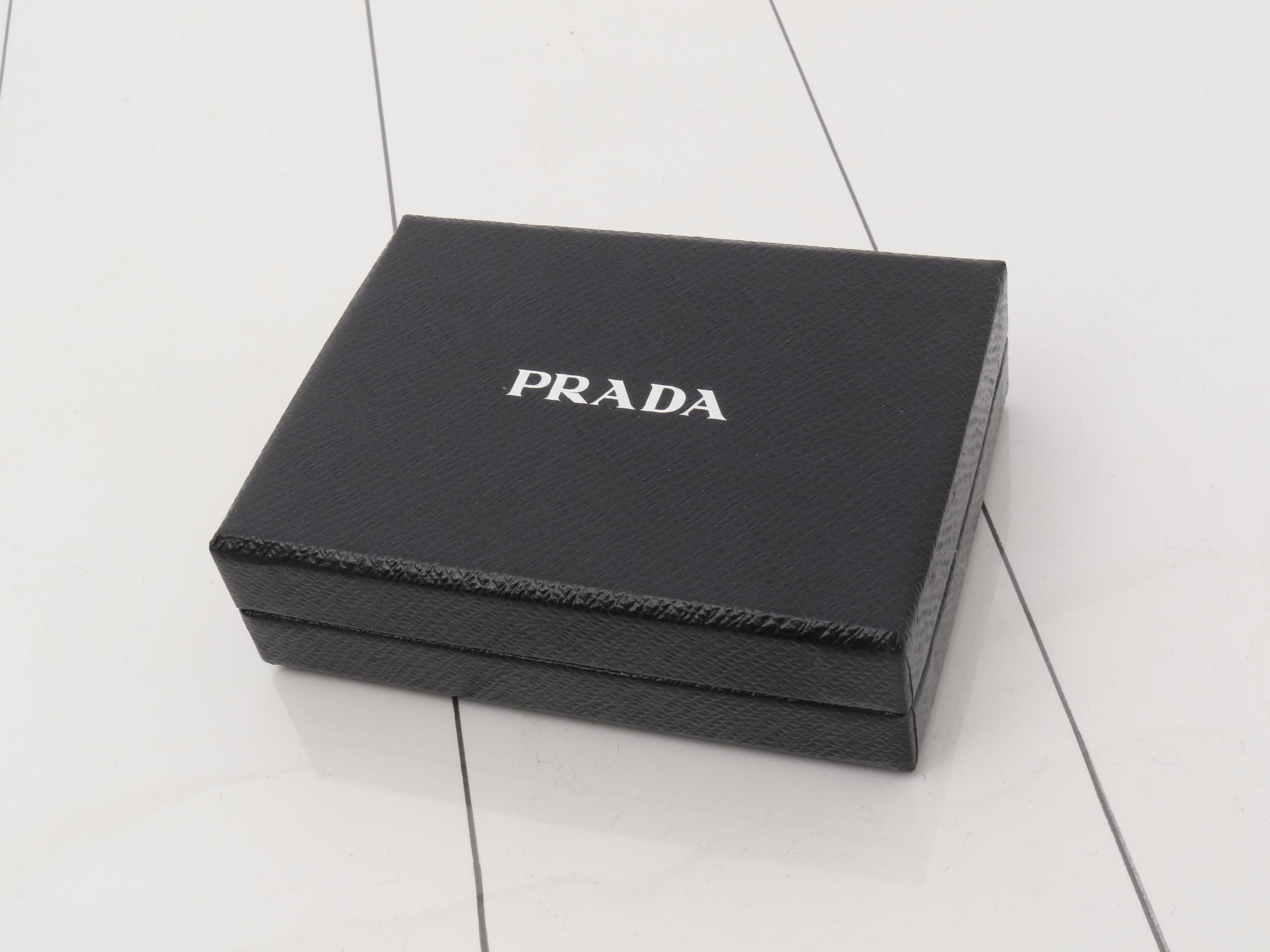 Logo card case, Saffiano leather, black — view 5