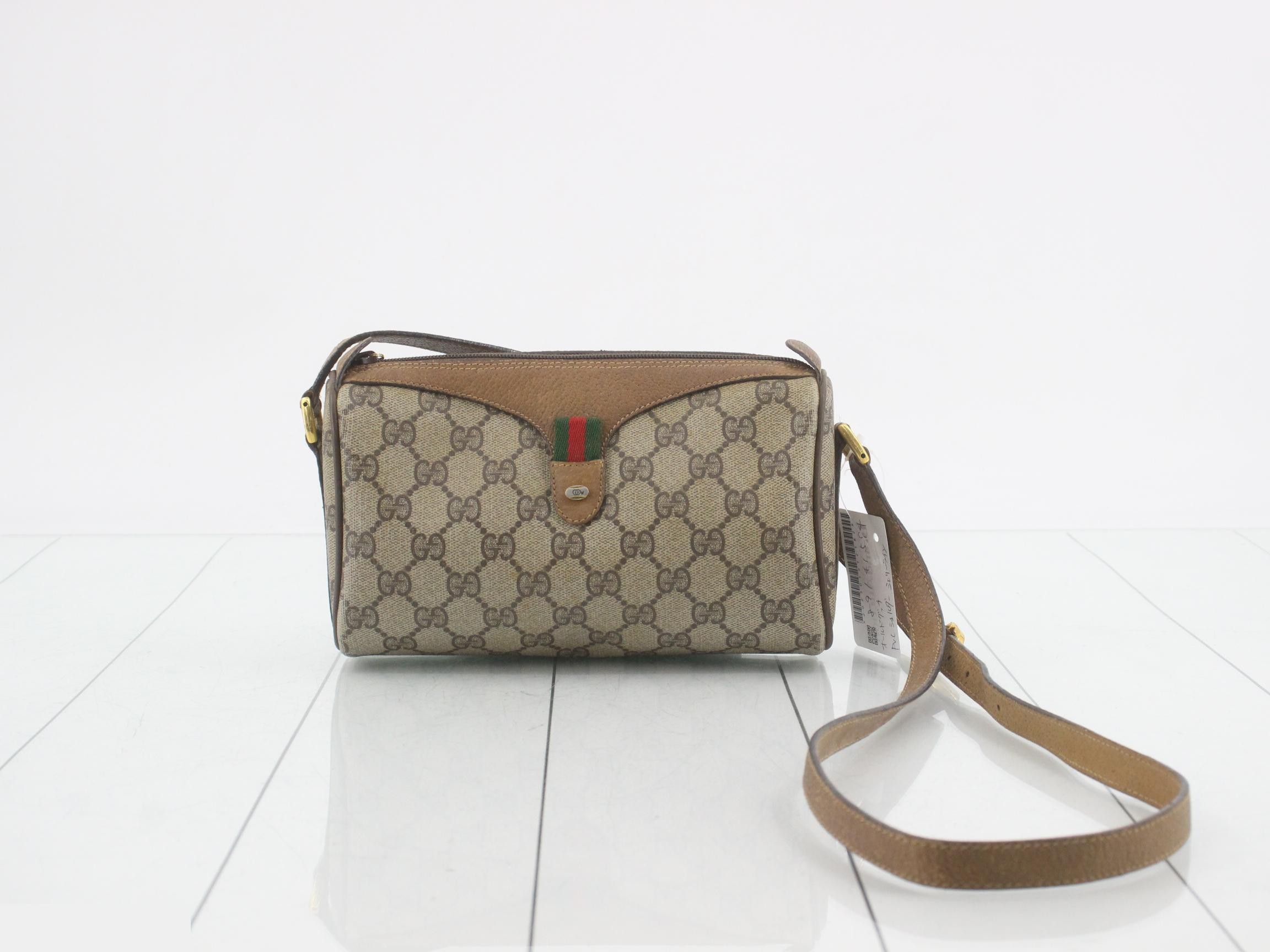 GG pattern Old Gucci PVC shoulder bag, Sherry line