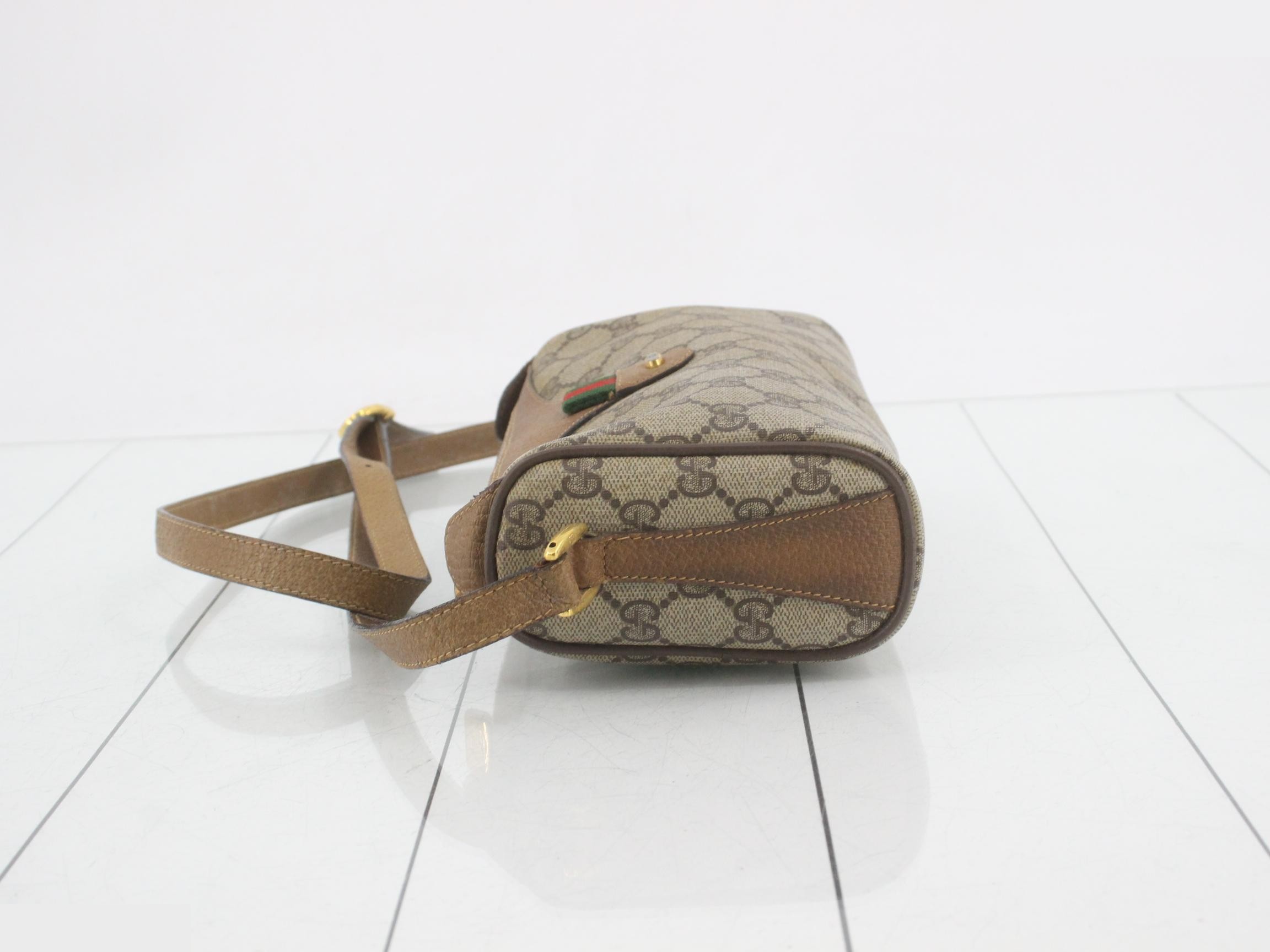 GG pattern Old Gucci PVC shoulder bag, Sherry line — view 4