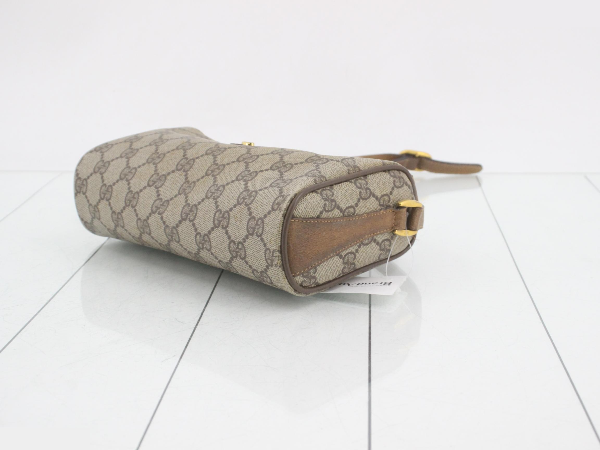 GG pattern Old Gucci PVC shoulder bag, Sherry line — view 6
