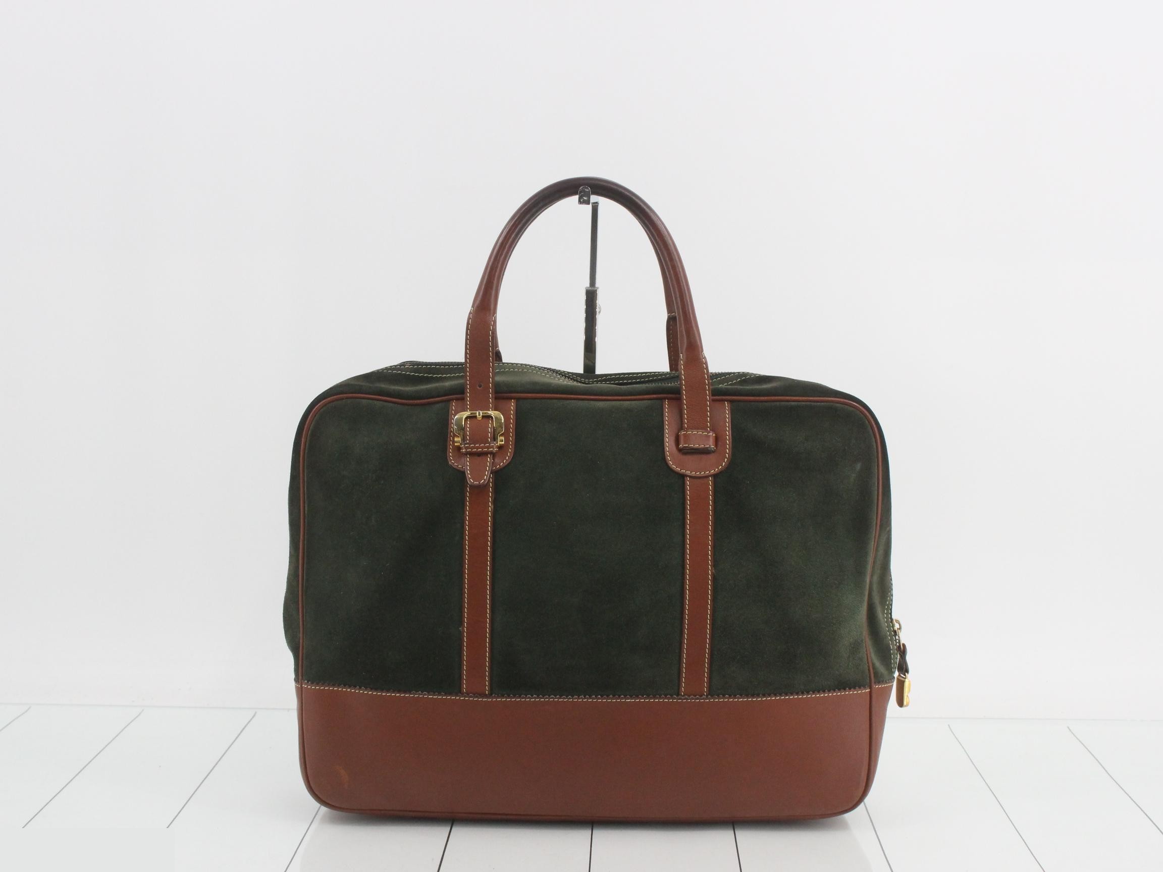 Vintage suede bag/business bag, green — view 2