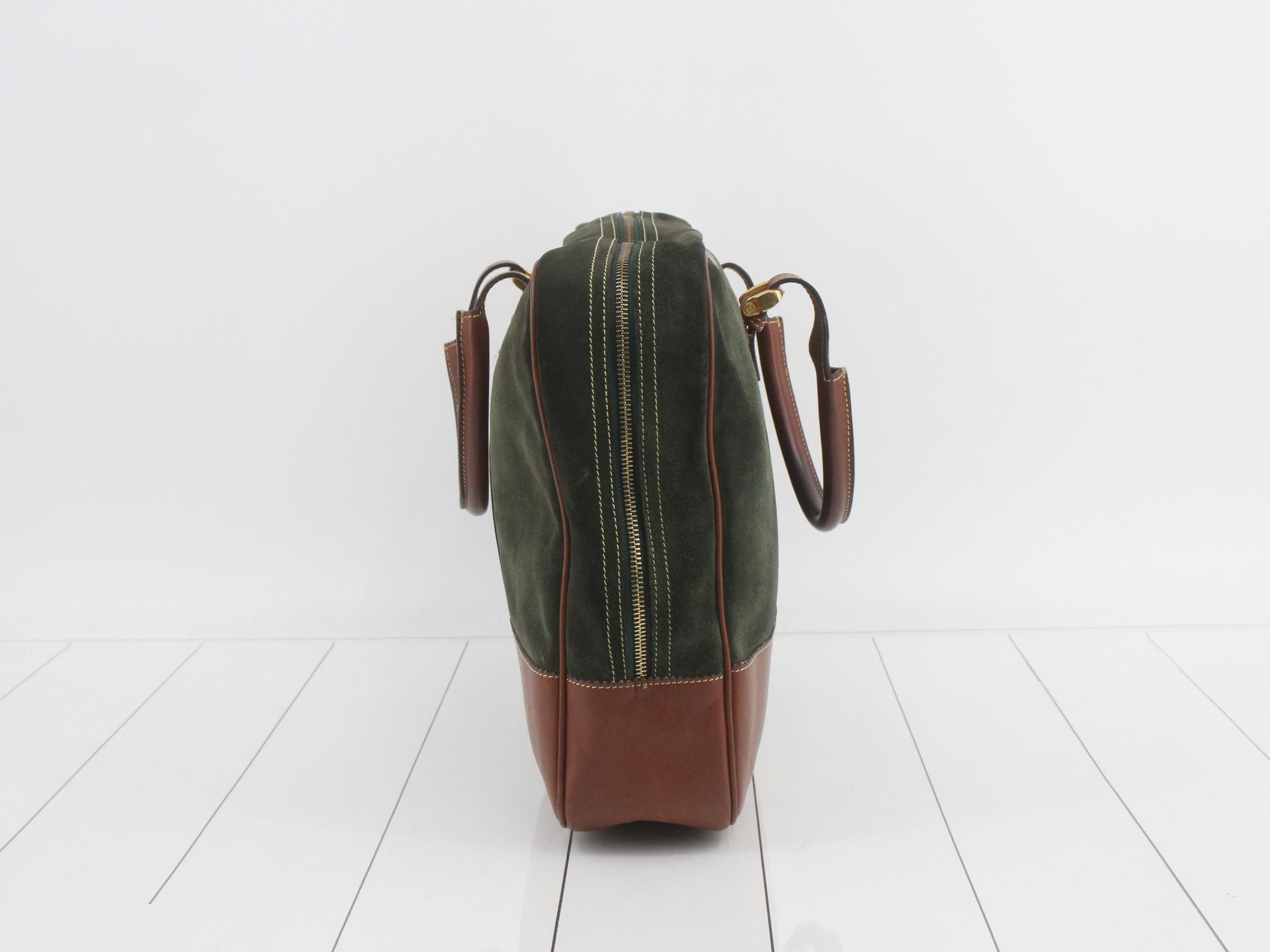 Vintage suede bag/business bag, green — view 3