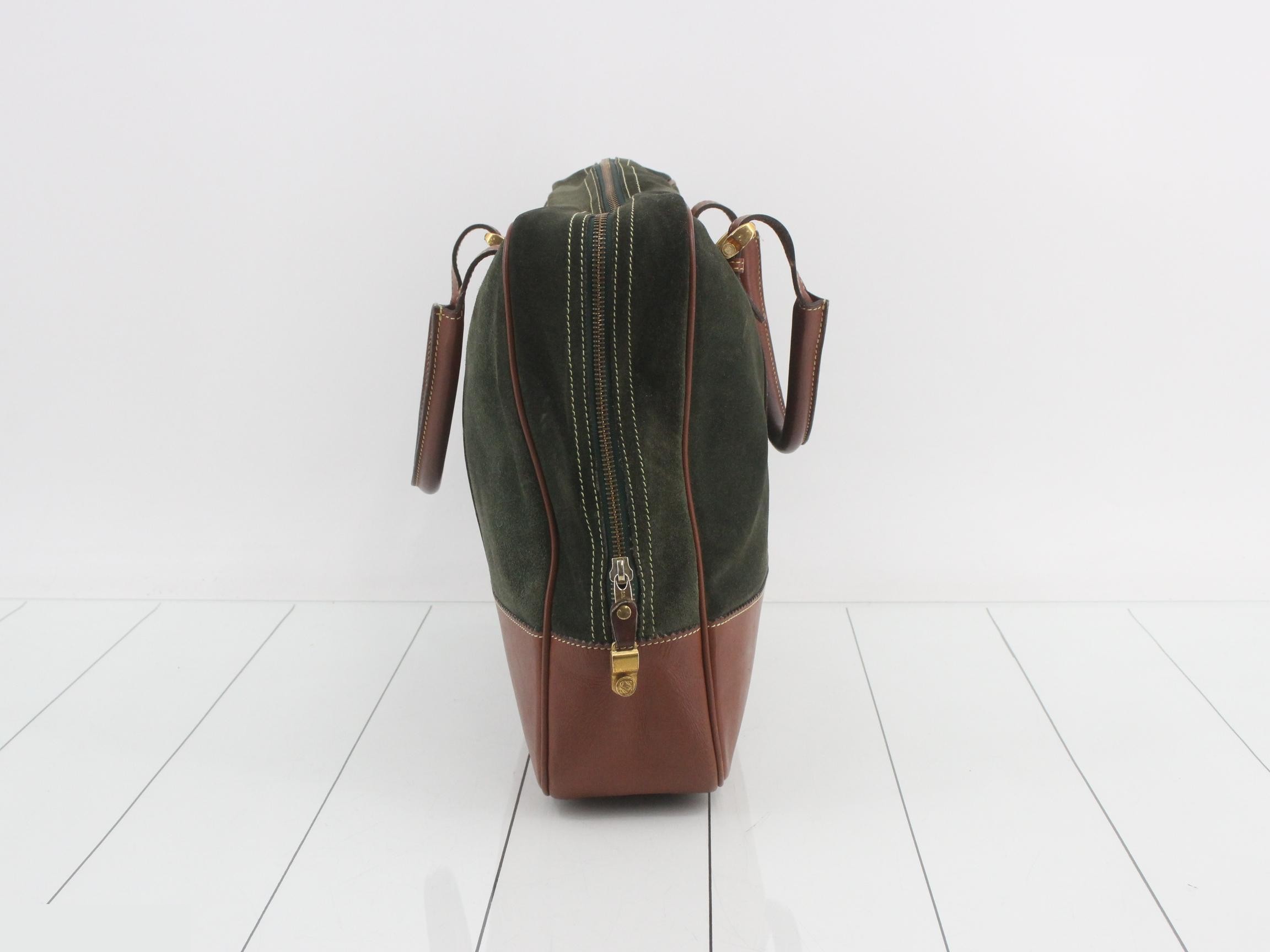 Vintage suede bag/business bag, green — view 4