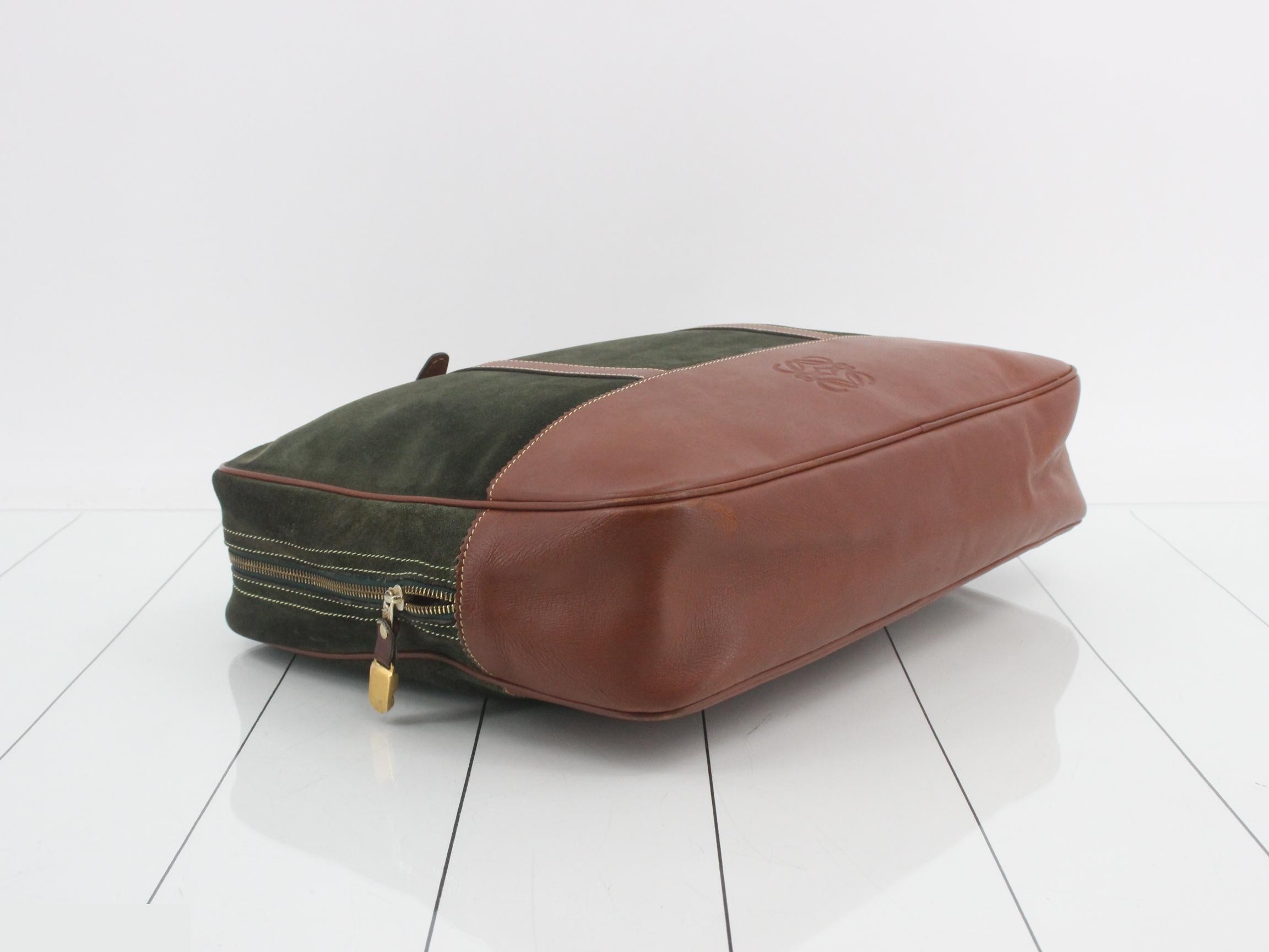 Vintage suede bag/business bag, green — view 5