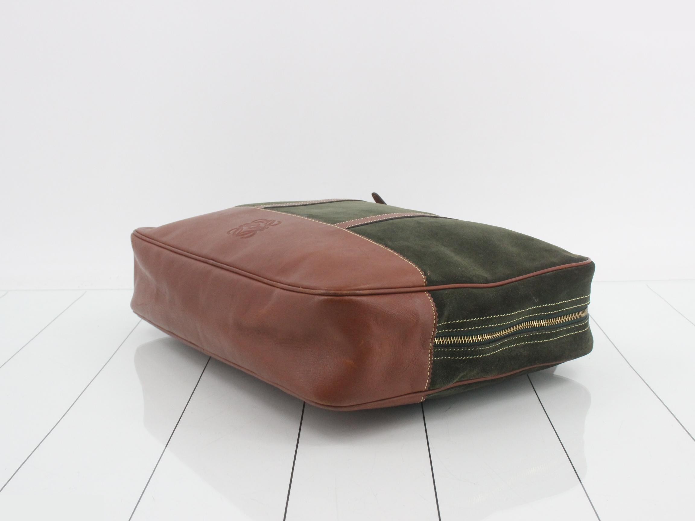 Vintage suede bag/business bag, green — view 6