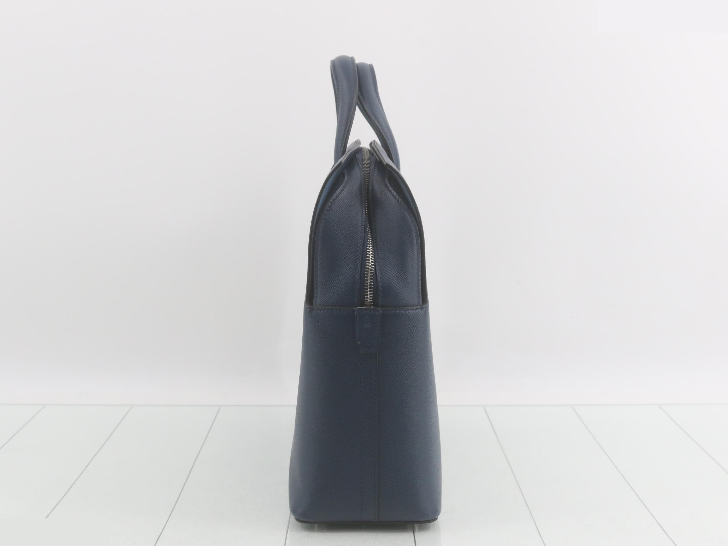 City Hall 38 Tote Bag, C Stamp, Epsom Leather, Blue Ankle — view 3