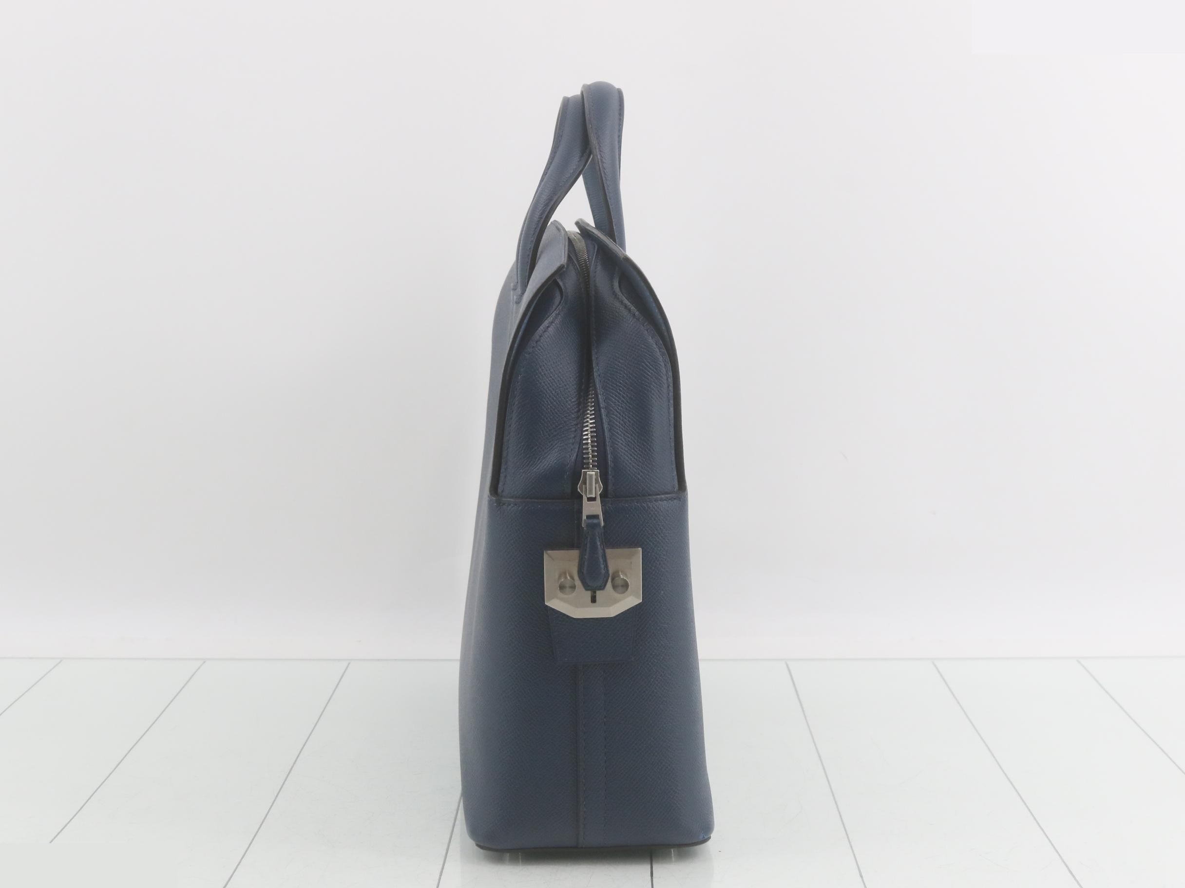 City Hall 38 Tote Bag, C Stamp, Epsom Leather, Blue Ankle — view 4