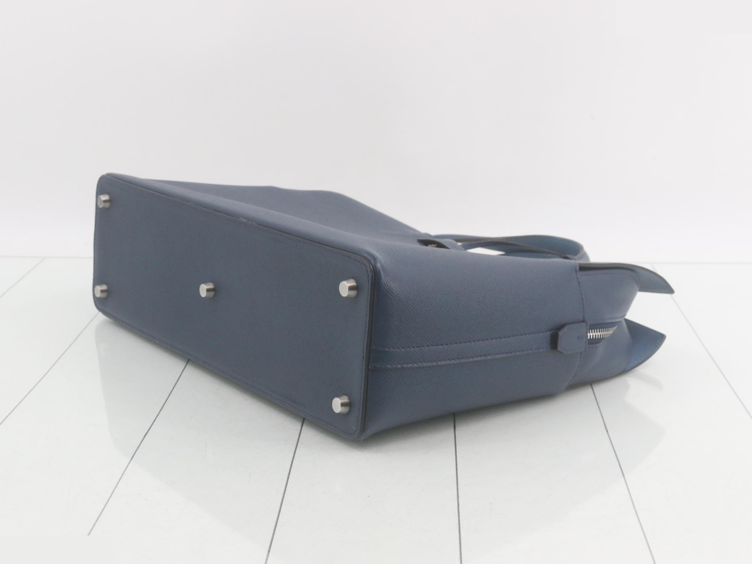 City Hall 38 Tote Bag, C Stamp, Epsom Leather, Blue Ankle — view 6
