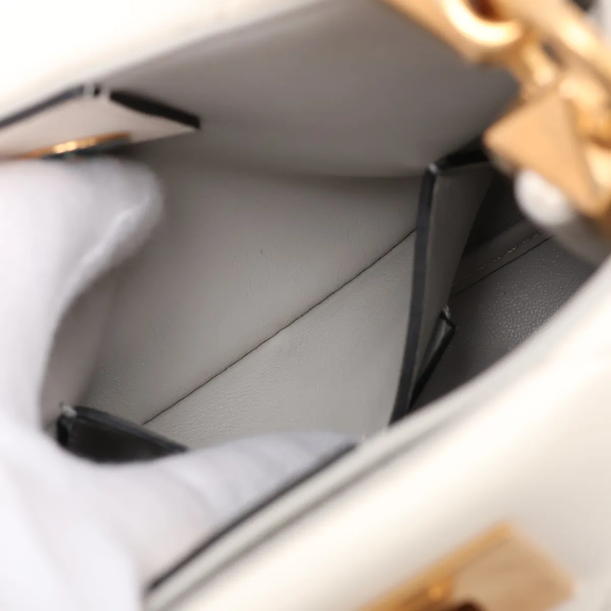 Roman Studded Leather 2-Way Handbag, White — view 10