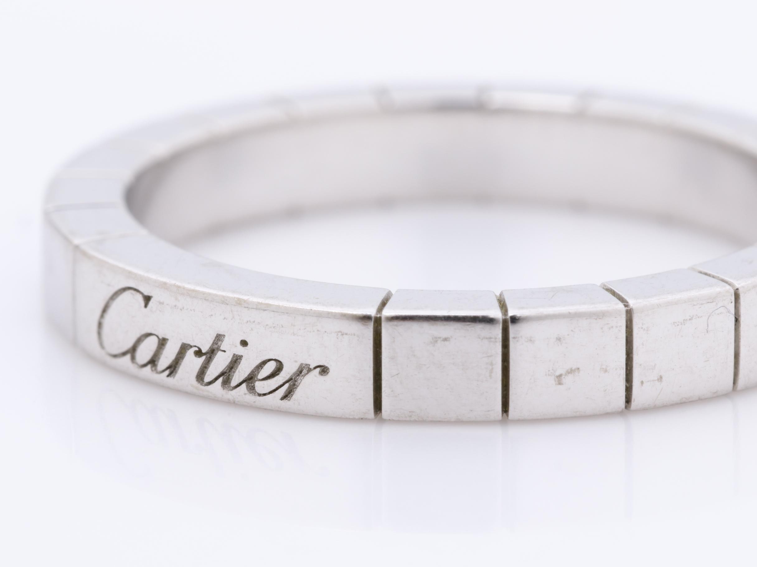 750 stamped, White Gold, CD4554, #55, 6.4g, Lanieres ring — view 3