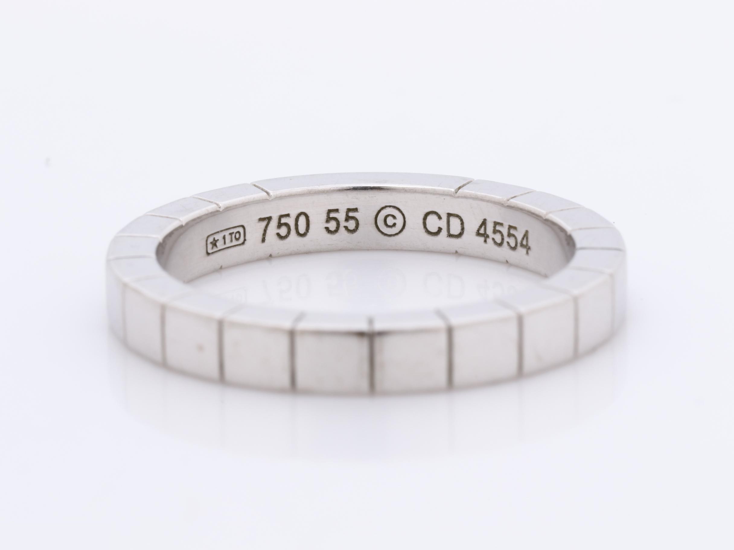750 stamped, White Gold, CD4554, #55, 6.4g, Lanieres ring — view 4