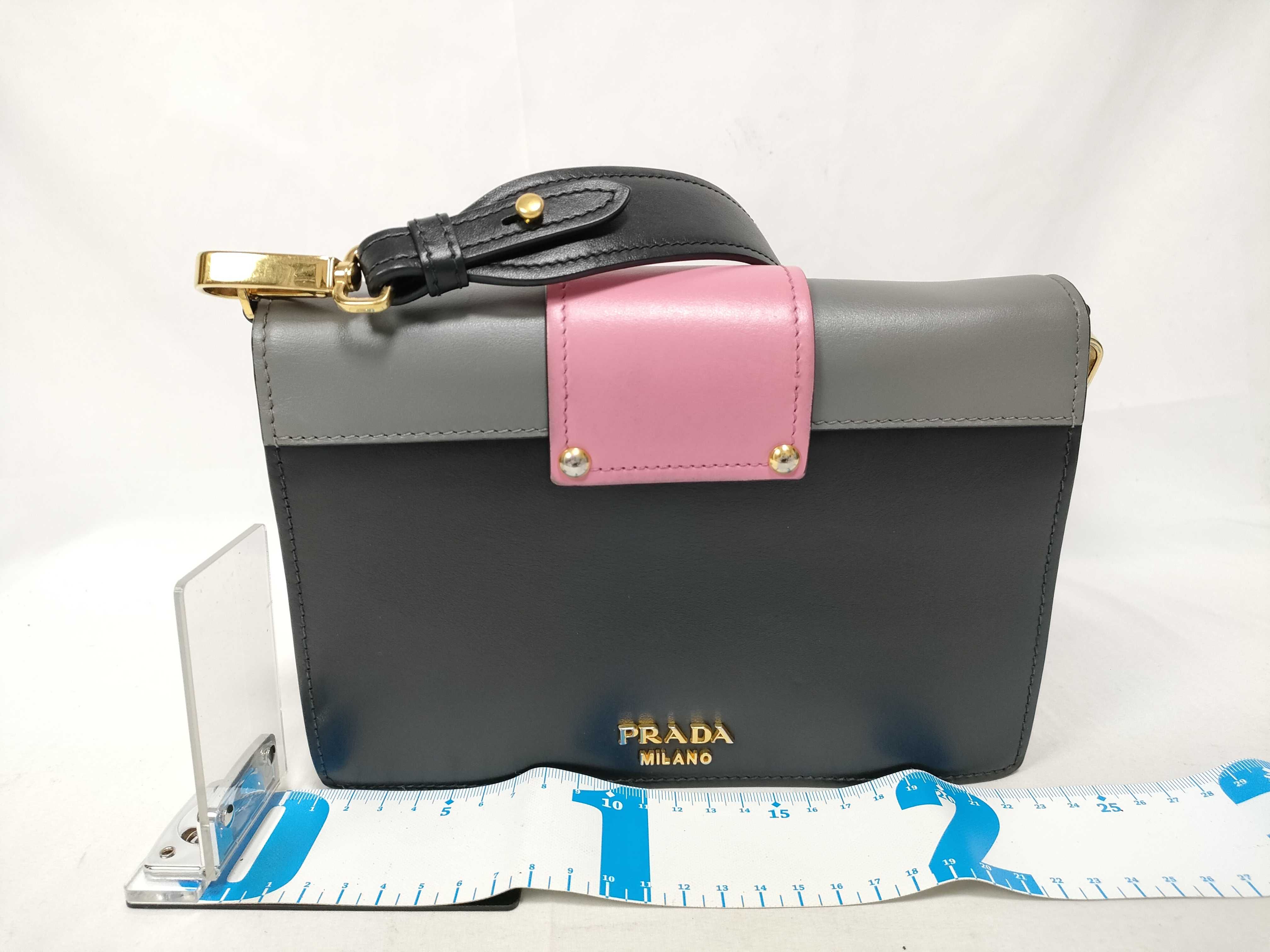 Shoulder Bag 2-Way Leather Multicolor Gray Pink Shoulder Bag — view 2