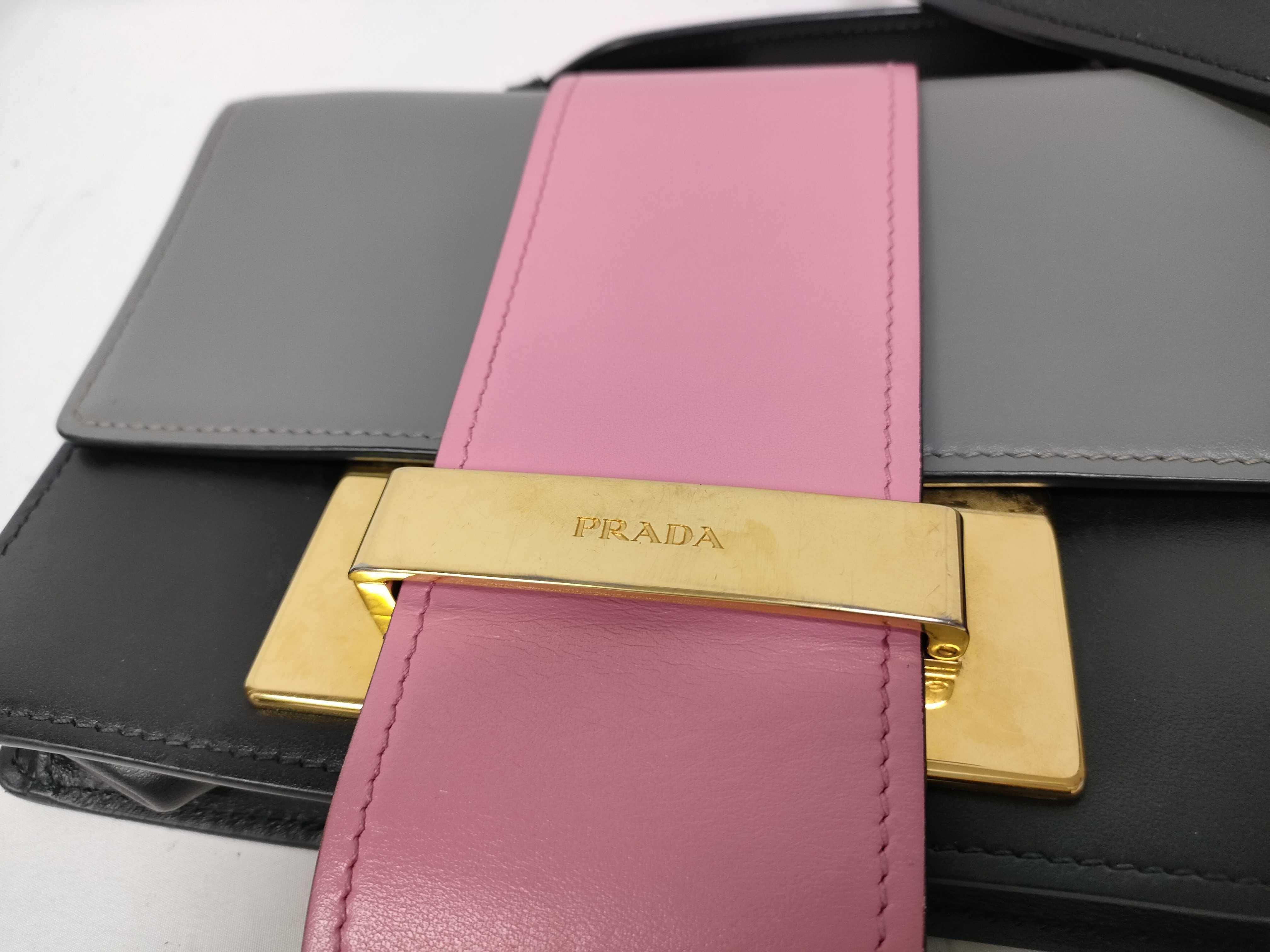 Shoulder Bag 2-Way Leather Multicolor Gray Pink Shoulder Bag — view 11