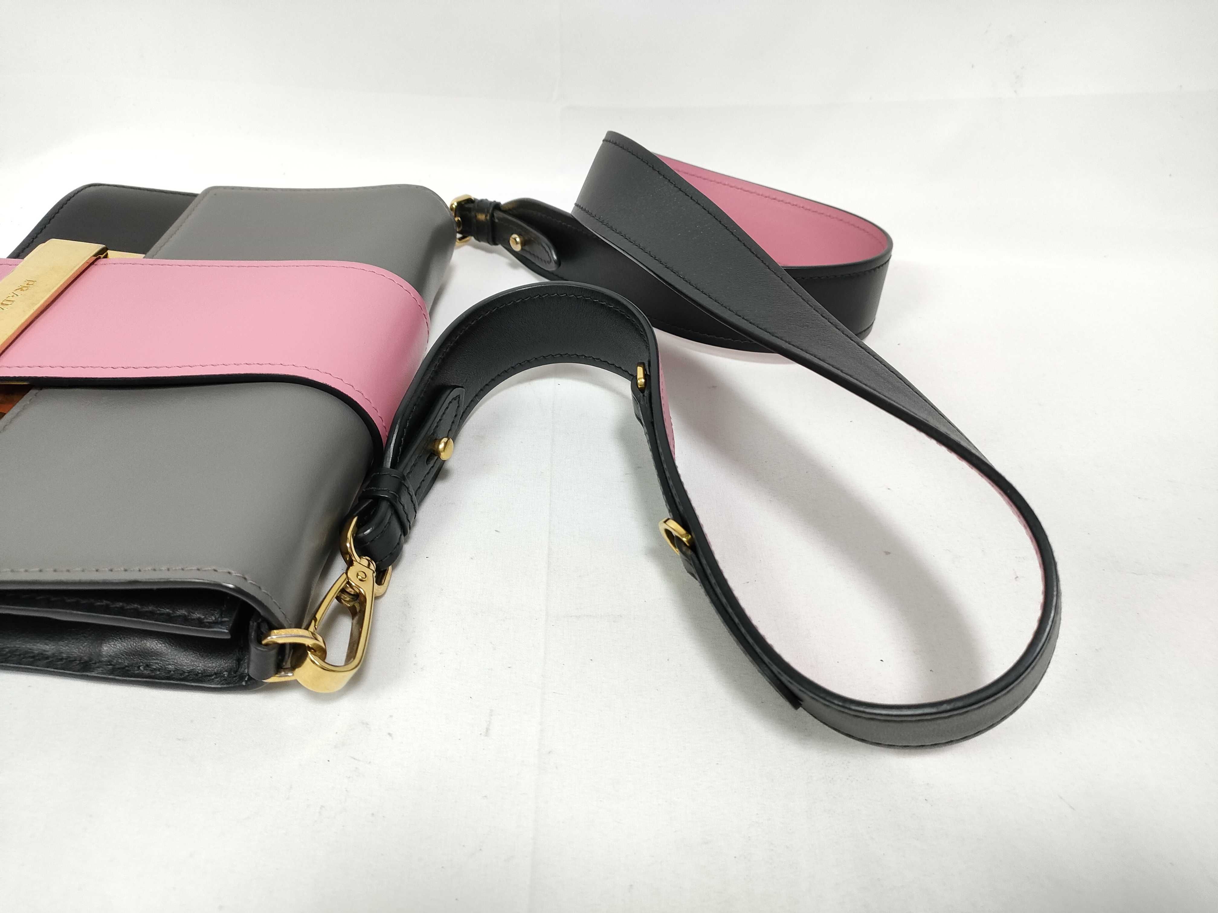 Shoulder Bag 2-Way Leather Multicolor Gray Pink Shoulder Bag — view 9