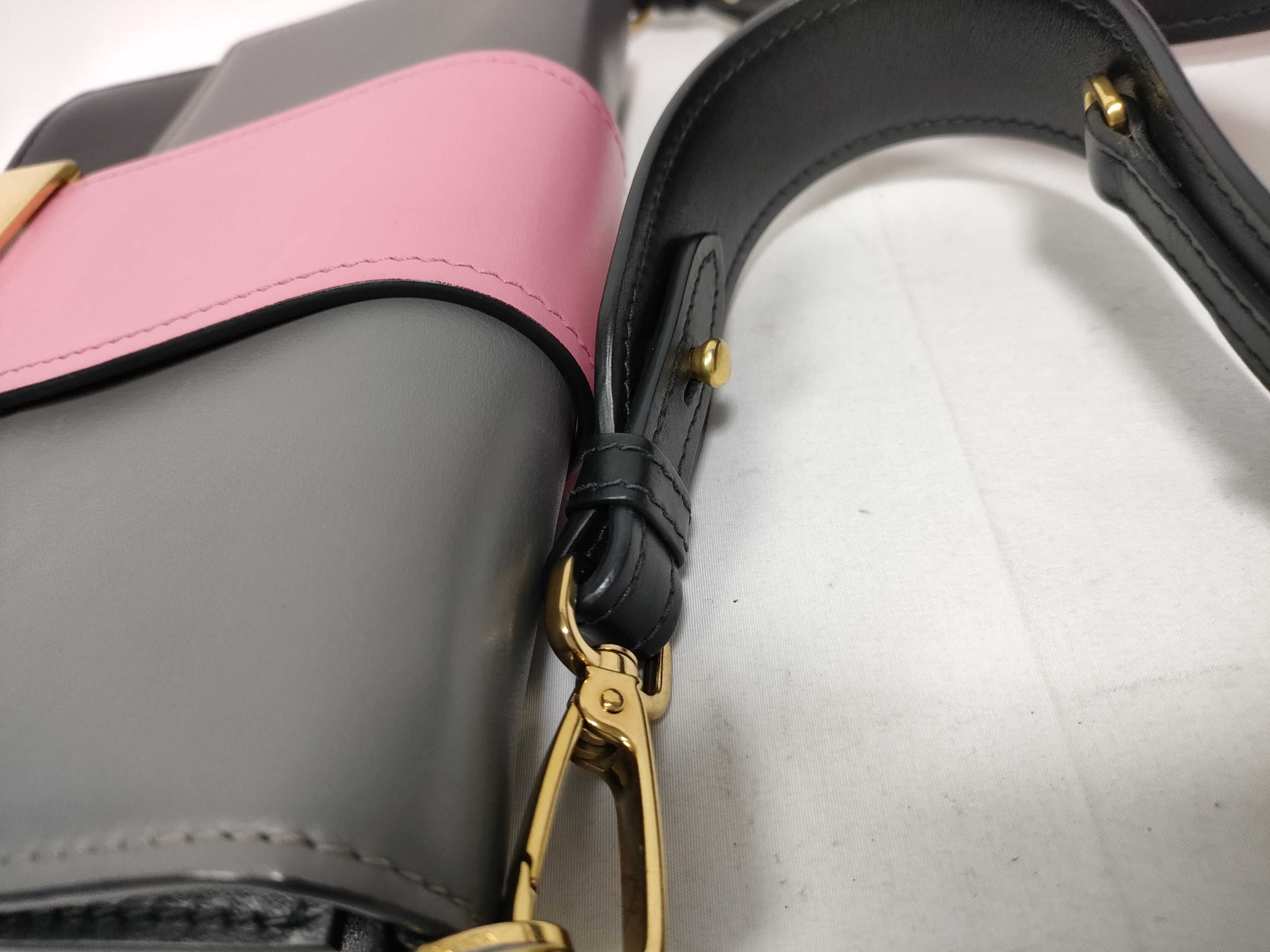 Shoulder Bag 2-Way Leather Multicolor Gray Pink Shoulder Bag — view 10