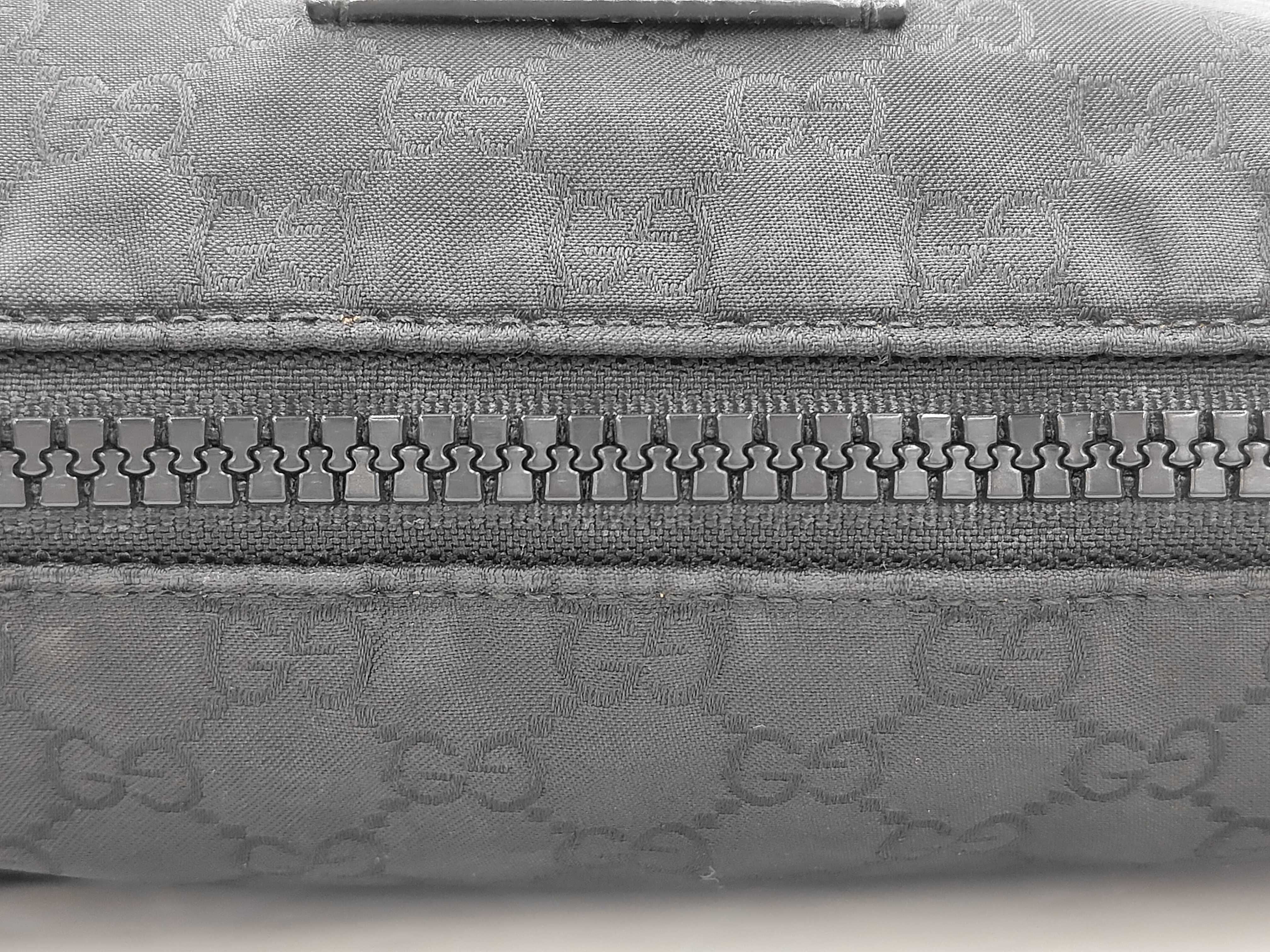 GG Pattern Nylon Sacoche Bag, Black, 449185 — view 8