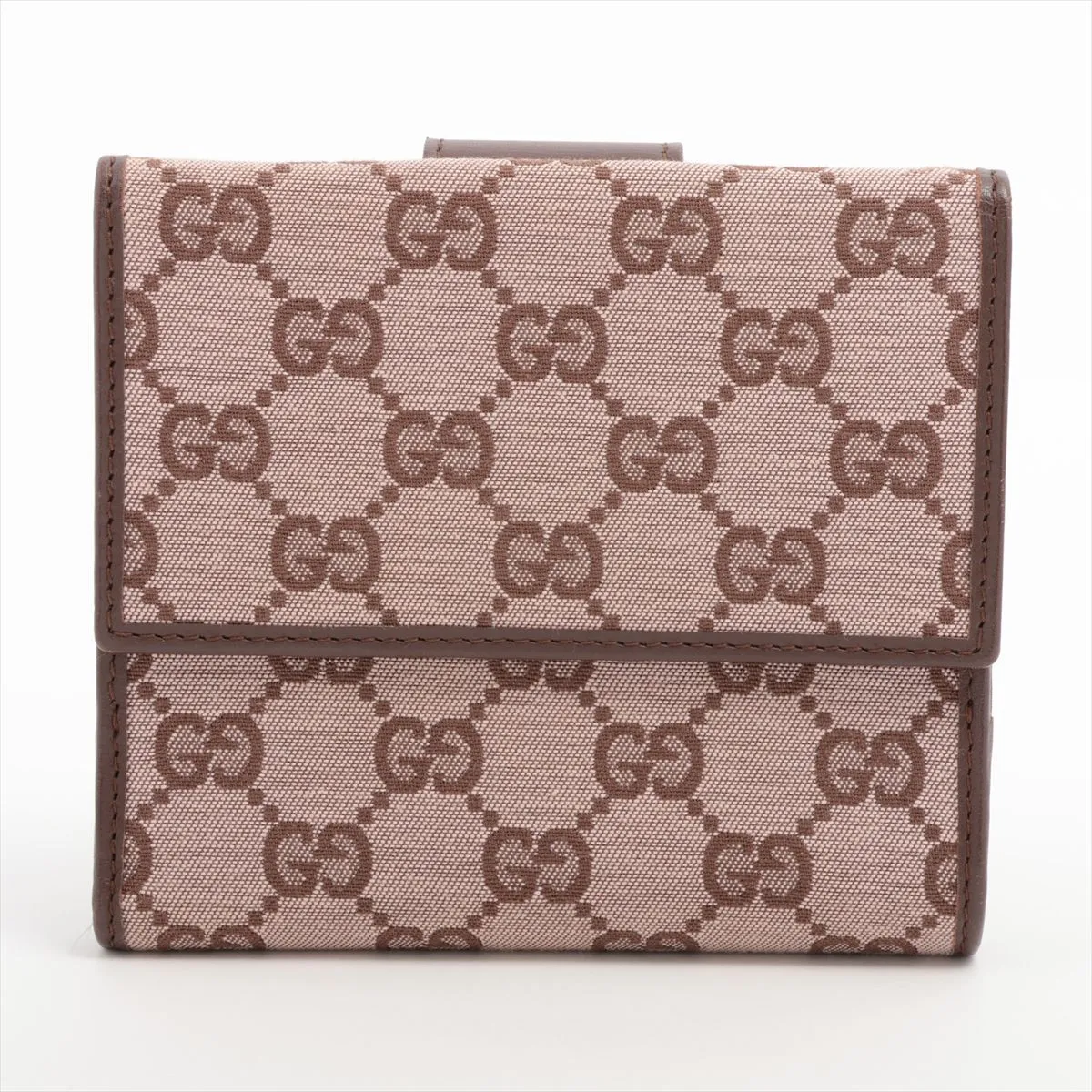 GG Canvas x Leather Compact Wallet Brown x Pink 035 0416 2249 — view 2