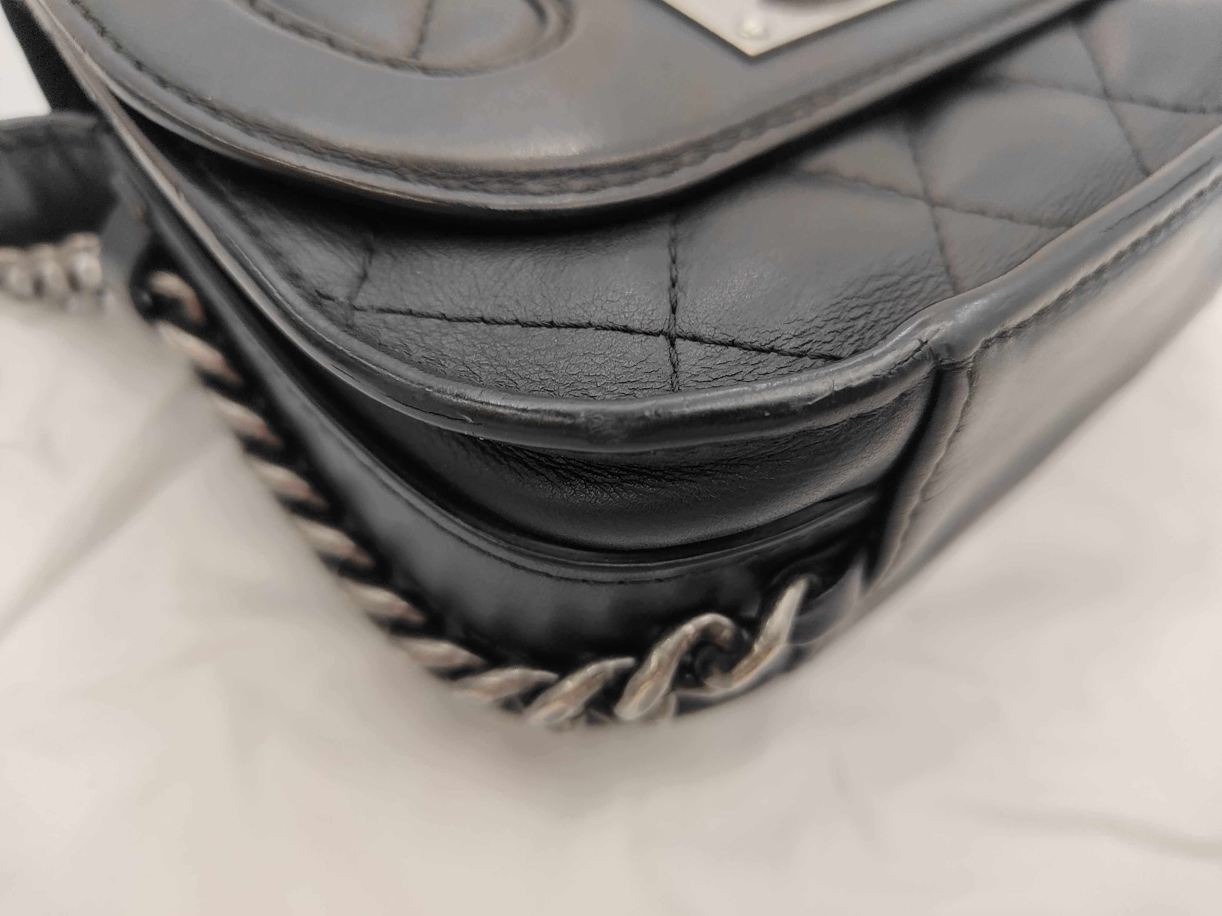 Round 2-way Chain Shoulder Bag, Lambskin, Black, SS Shoulder Bag — view 6