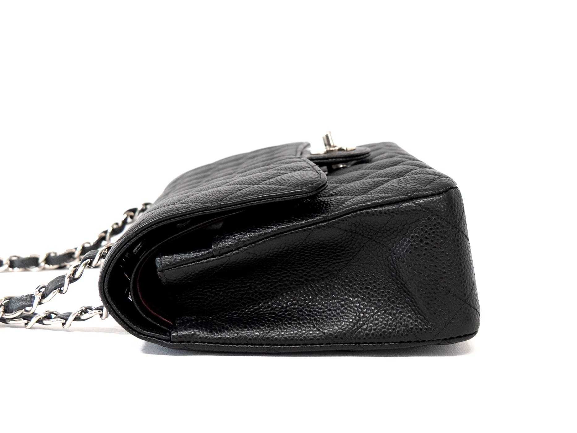 Matelassé Double Flap Caviar Skin Seal — view 4