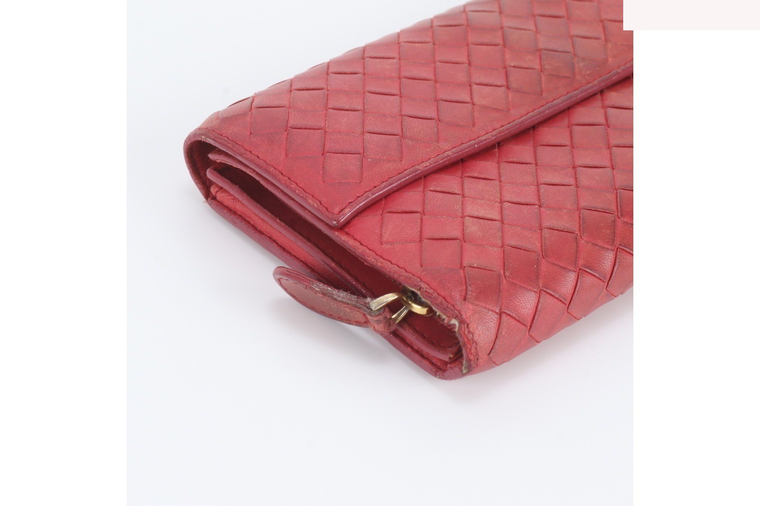 Intrecciato woven leather long wallet — view 4
