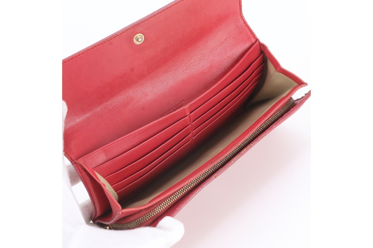 Intrecciato woven leather long wallet — view 7