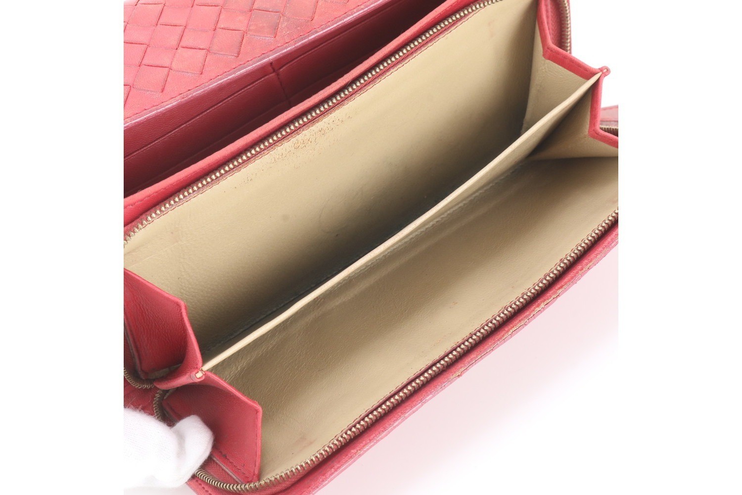 Intrecciato woven leather long wallet — view 8