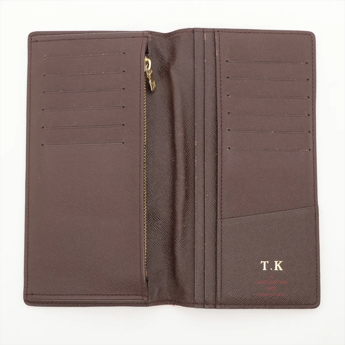 Damier Portefeuille Brazza N60017 SP1180 Brown Long Wallet with Initials — view 3