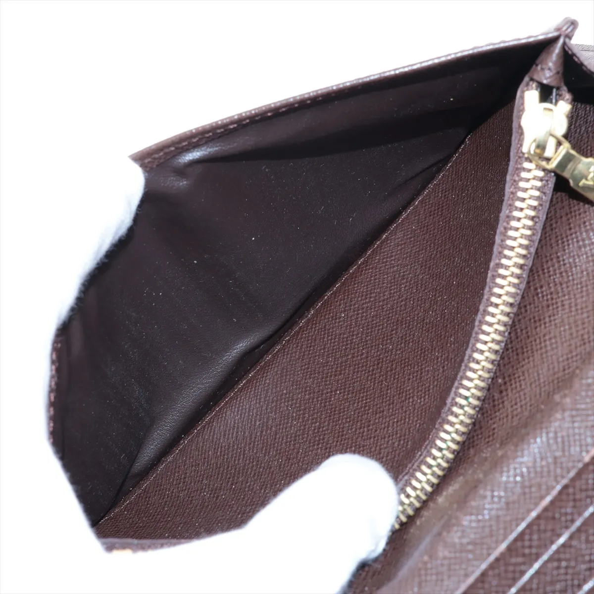 Damier Portefeuille Brazza N60017 SP1180 Brown Long Wallet with Initials — view 4