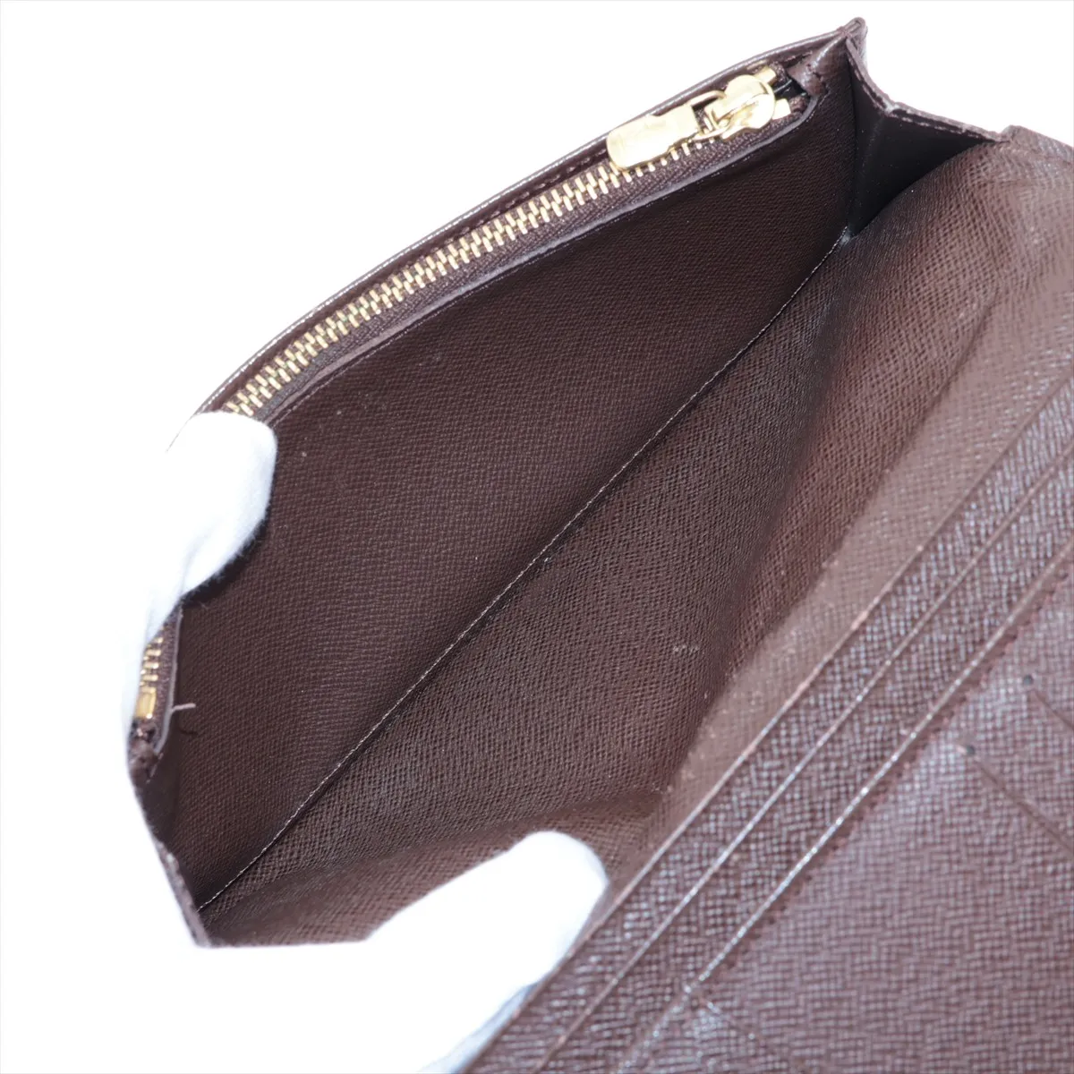 Damier Portefeuille Brazza N60017 SP1180 Brown Long Wallet with Initials — view 5