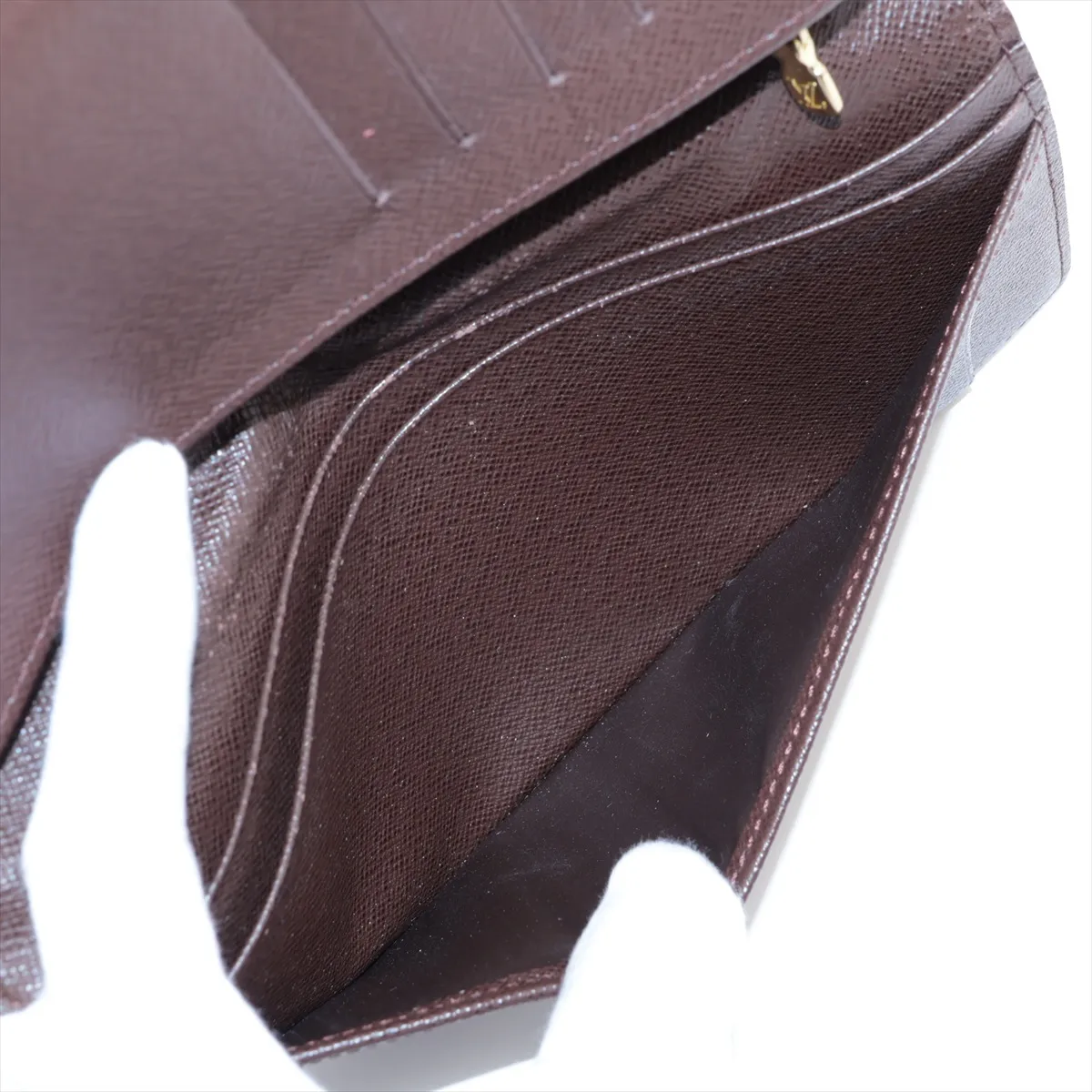 Damier Portefeuille Brazza N60017 SP1180 Brown Long Wallet with Initials — view 8