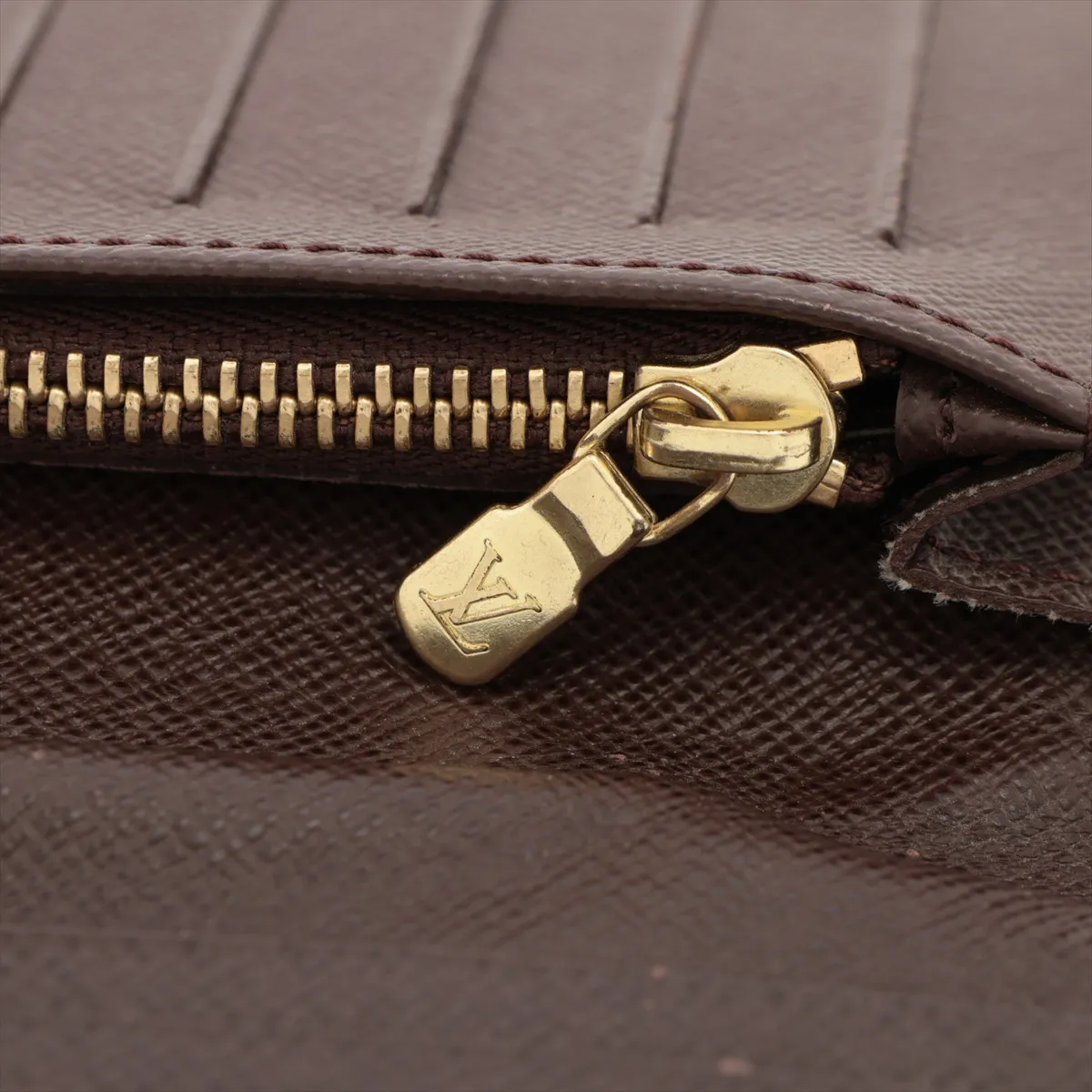 Damier Portefeuille Brazza N60017 SP1180 Brown Long Wallet with Initials — view 10
