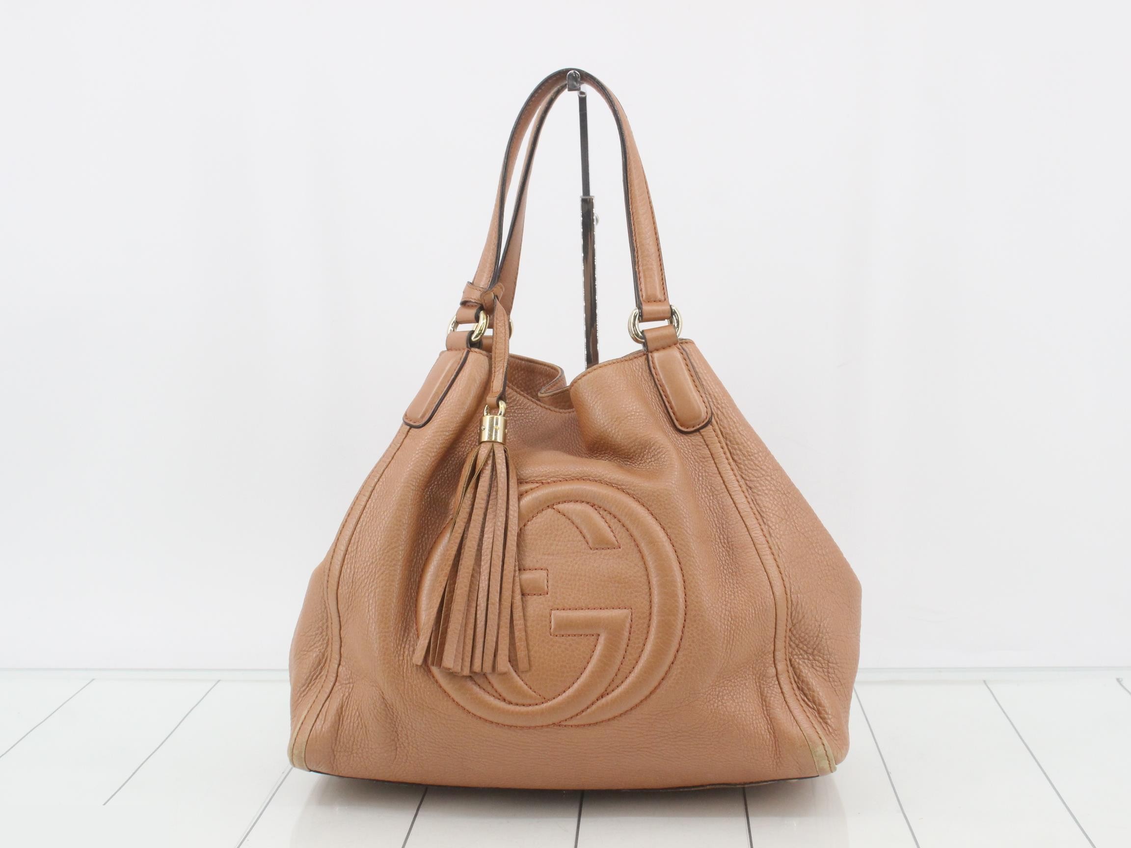 282309 Gucci Soho Tote Bag Pink Leather