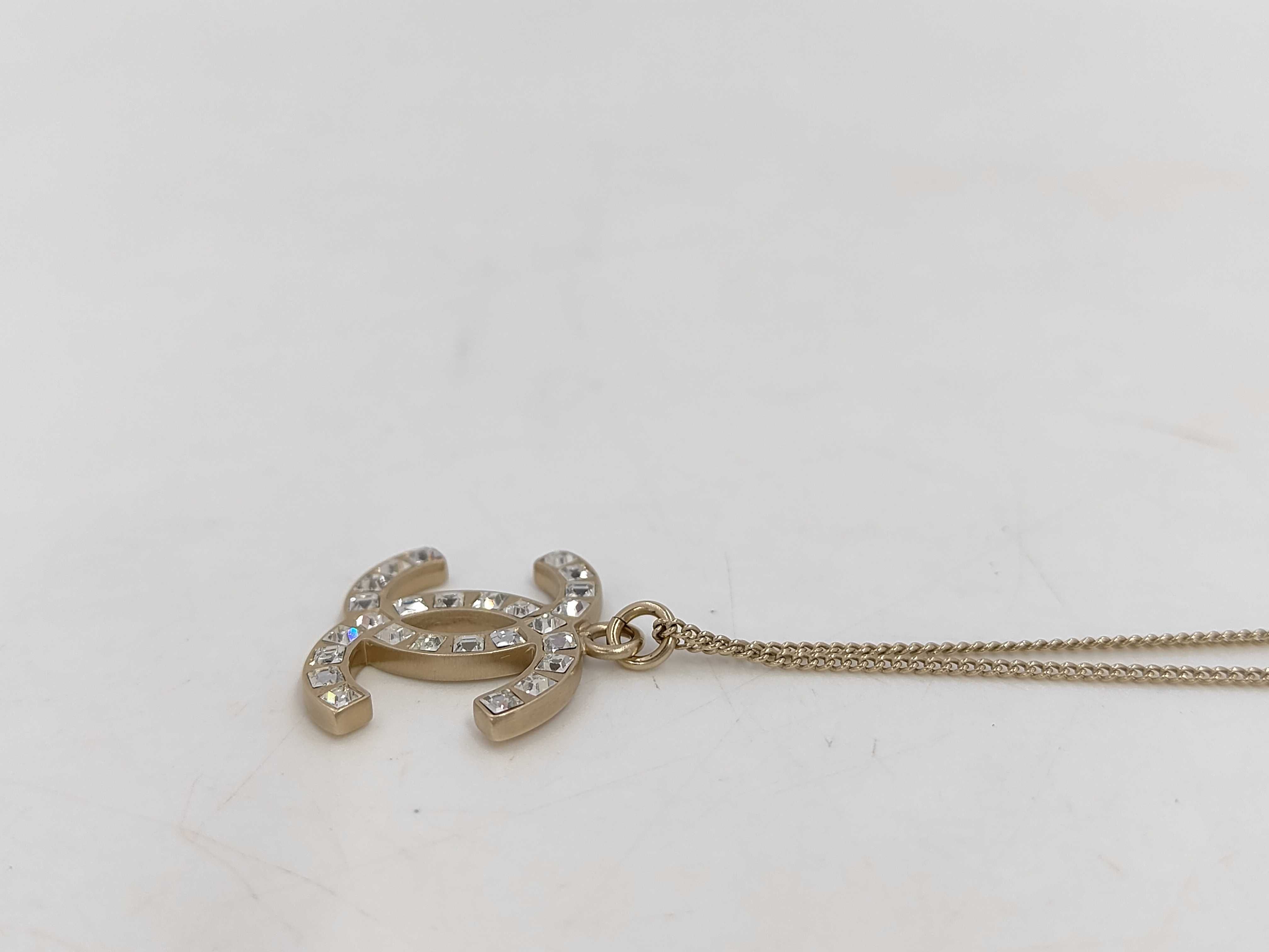 Coco Mark Rhinestone Gold Necklace B 11A — view 3