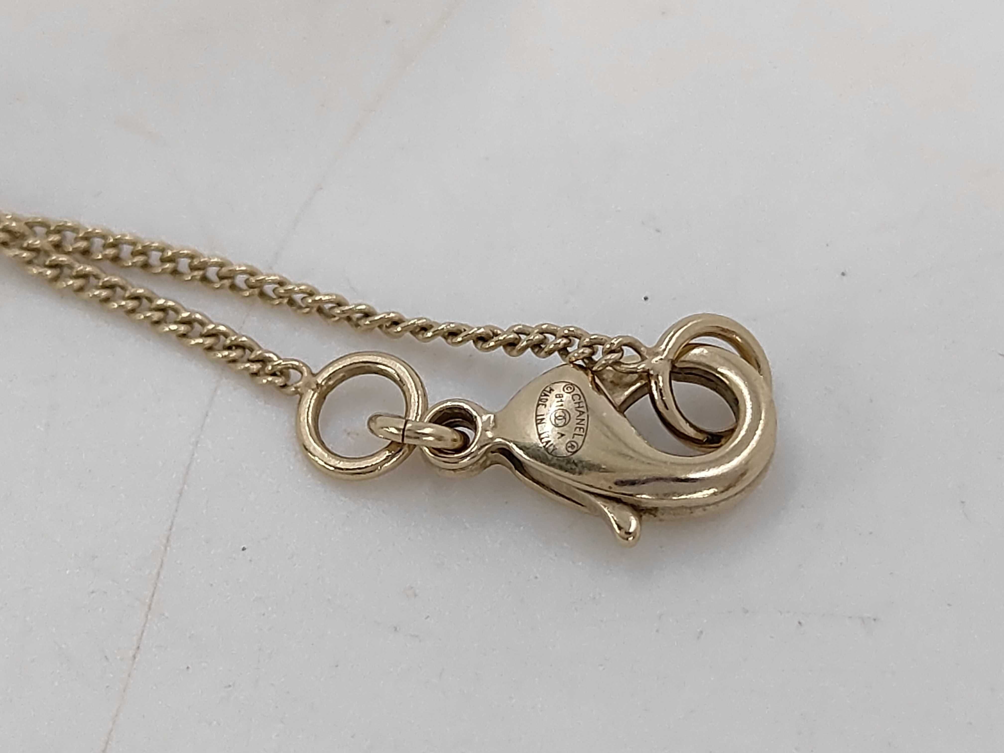 Coco Mark Rhinestone Gold Necklace B 11A — view 4